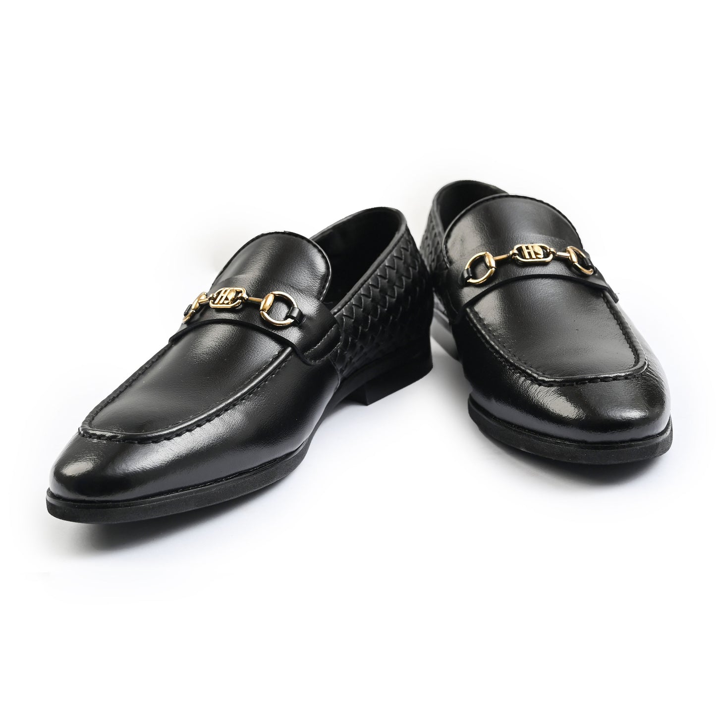 BLACK MILT TEXTURED SHOES