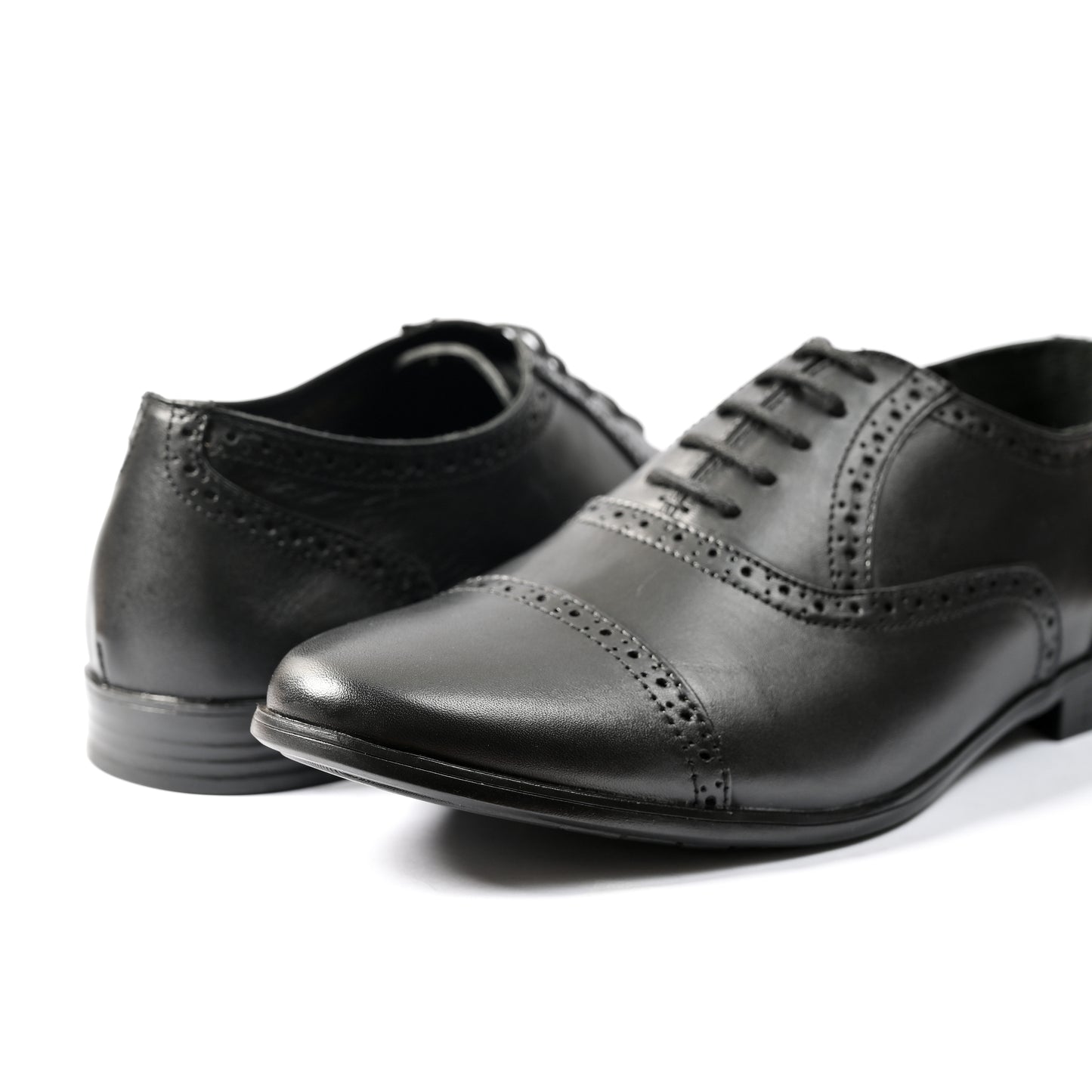 black leather shoes