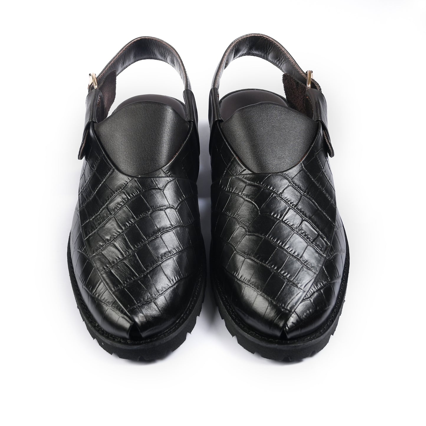 CROCO TEXTURED LEATHER SANDAL