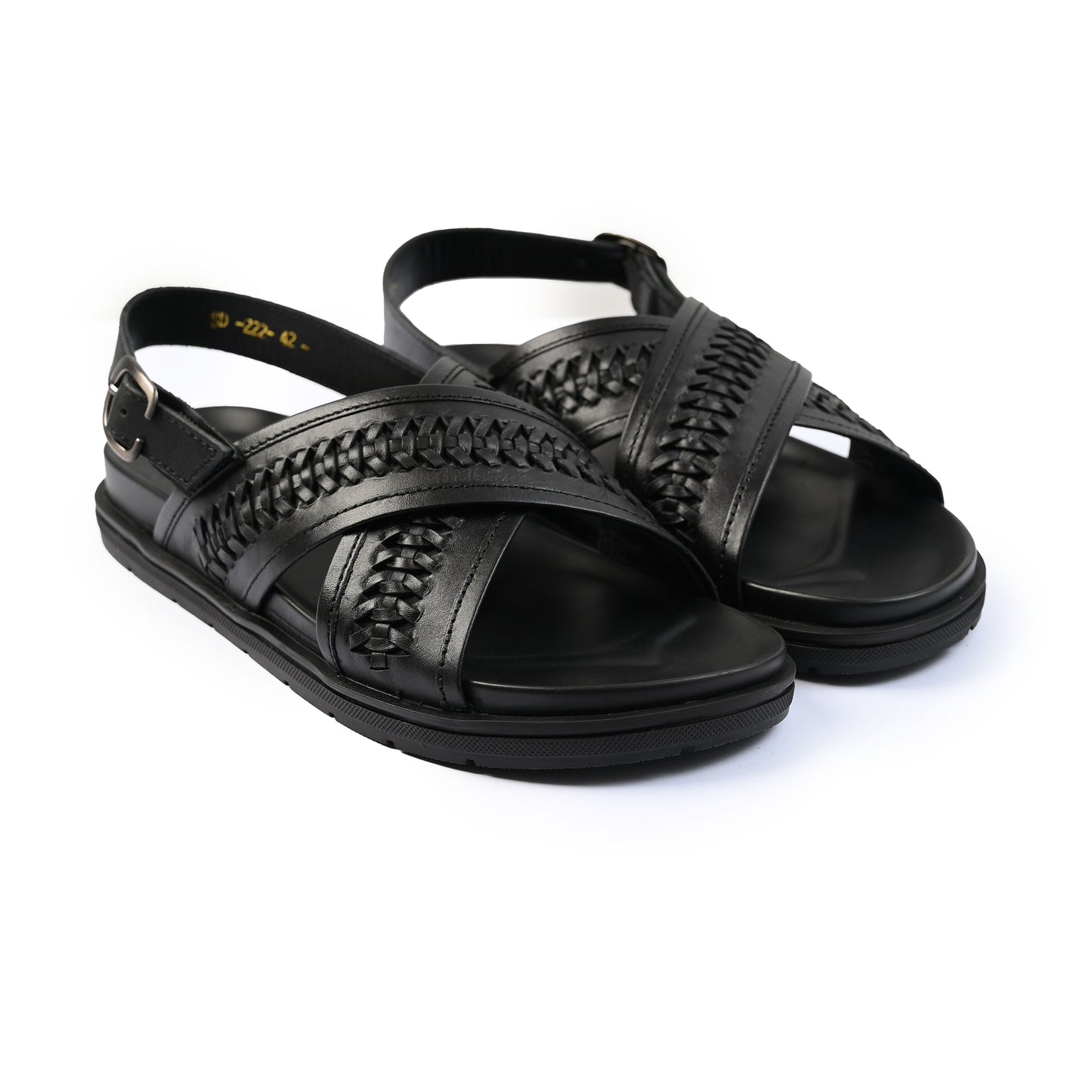 black comfort sandals