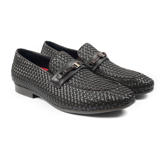 BROWN BRAIDED LEATHER SHOES