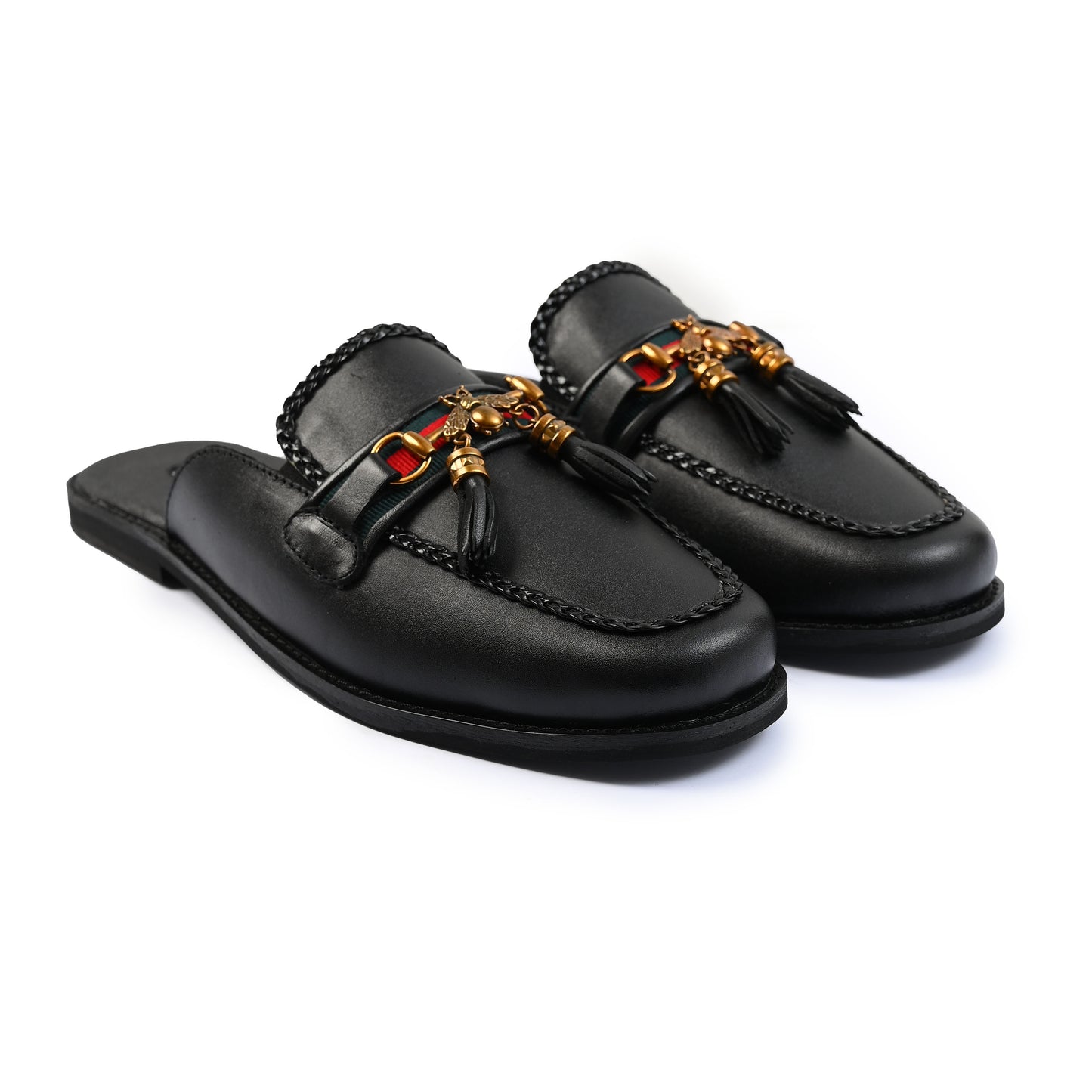 black leather loafers men