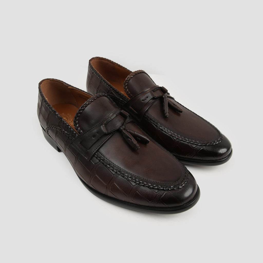 BROWN LEATHER TASSEL SHOES