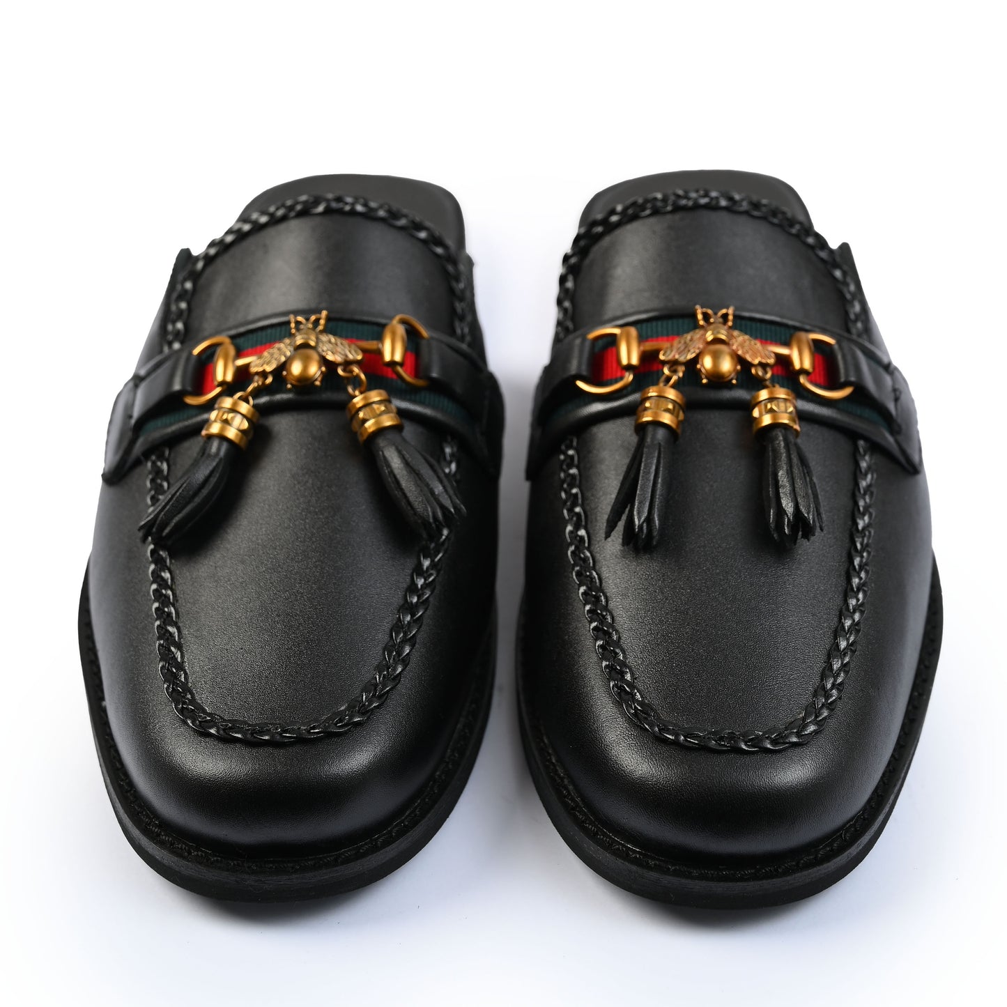 black leather casual shoes