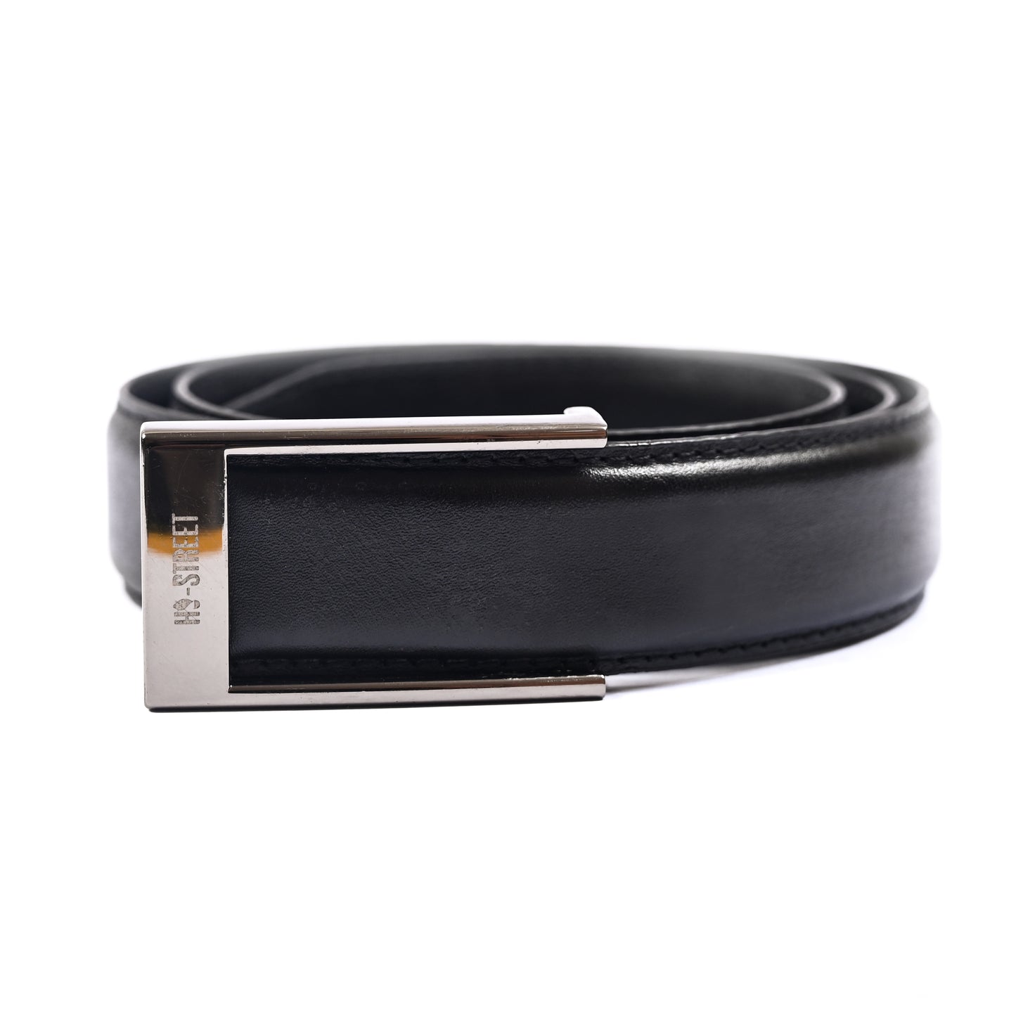 BLACK ANILINE LEATHER BELT