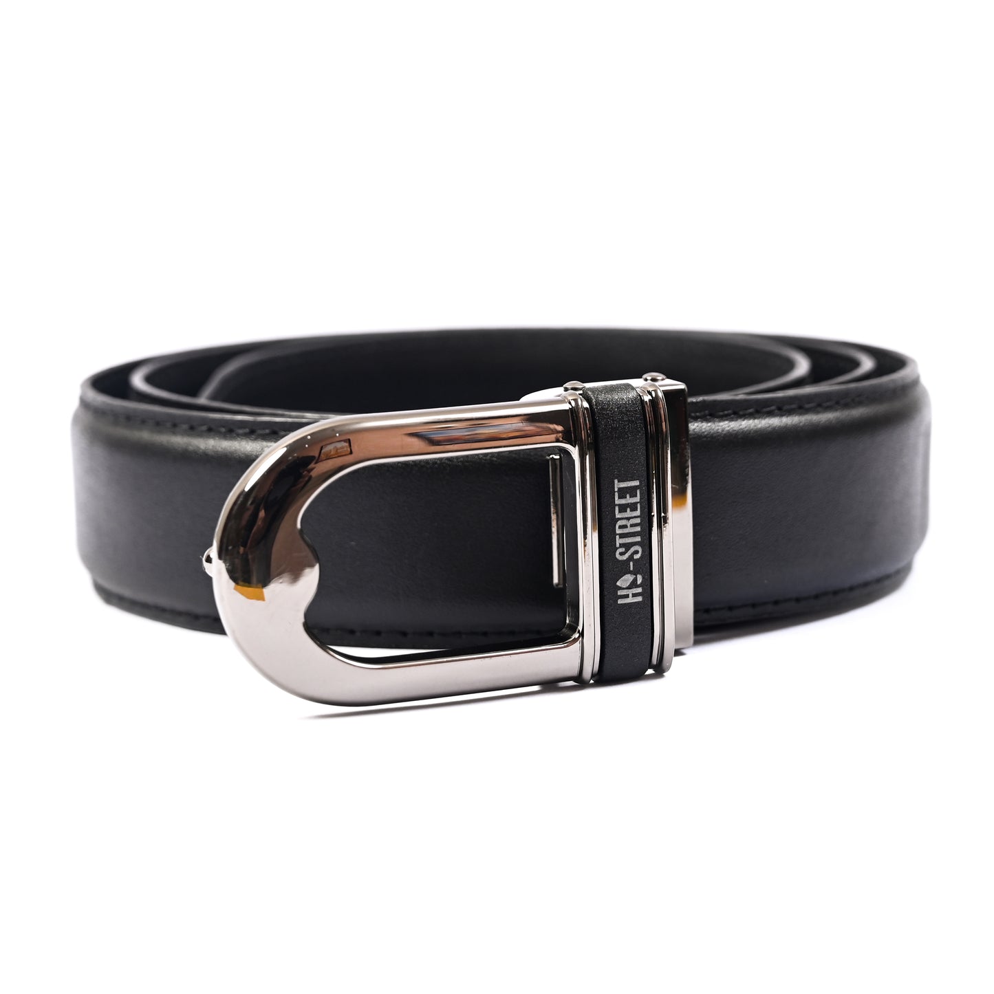 BLACK ANILINE LEATHER BELT