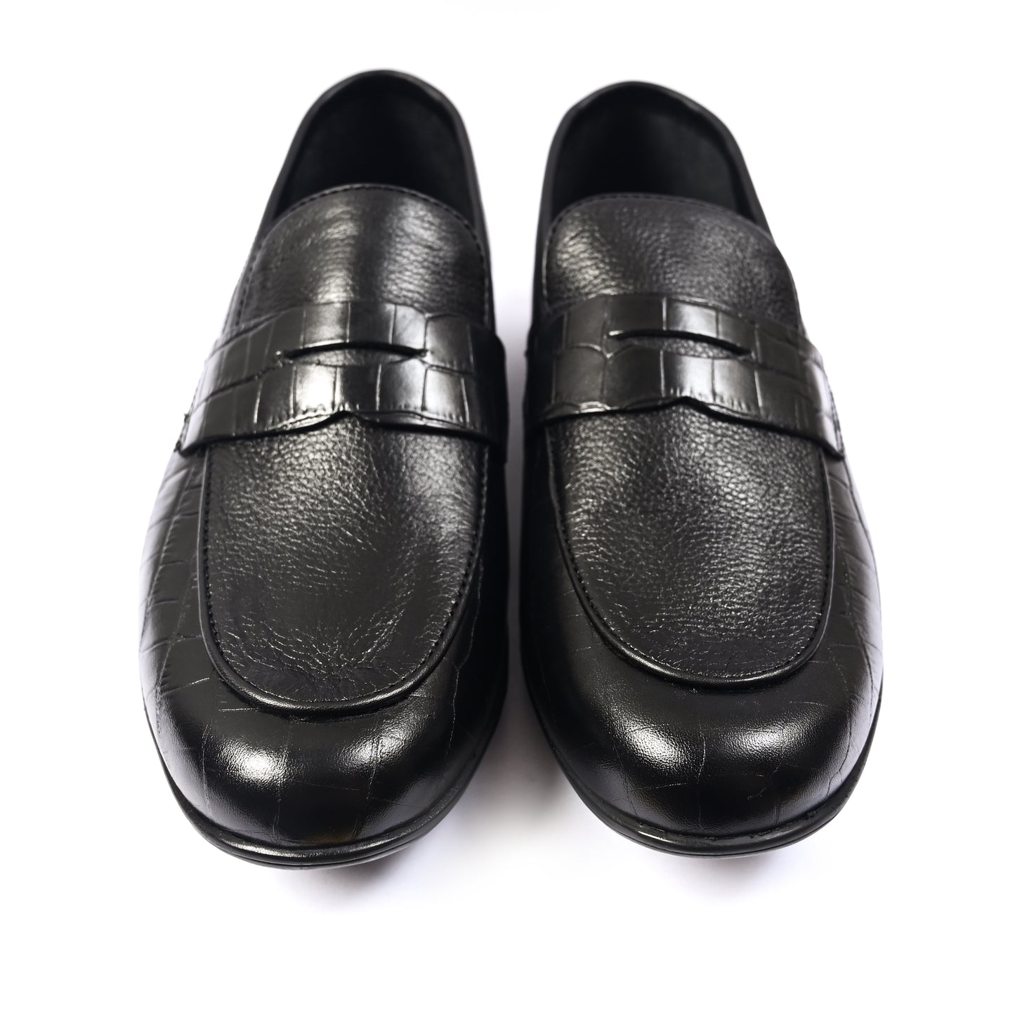 BLACK SPLIT LEATHER SHOES