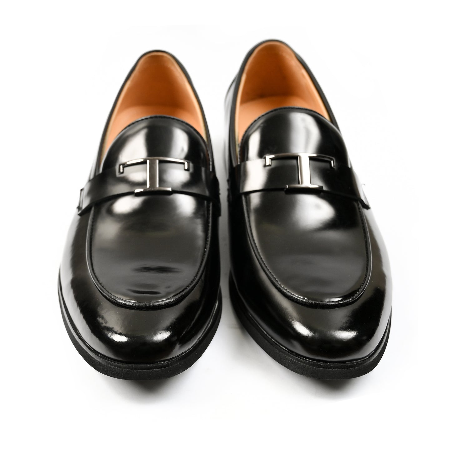 BLACK PATENT BUCKLE SHOES