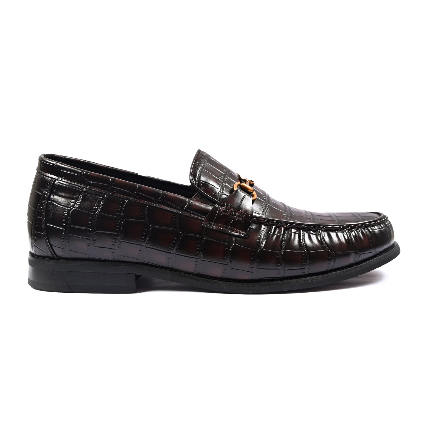 BROWN CROCO TEXTURED SHOES