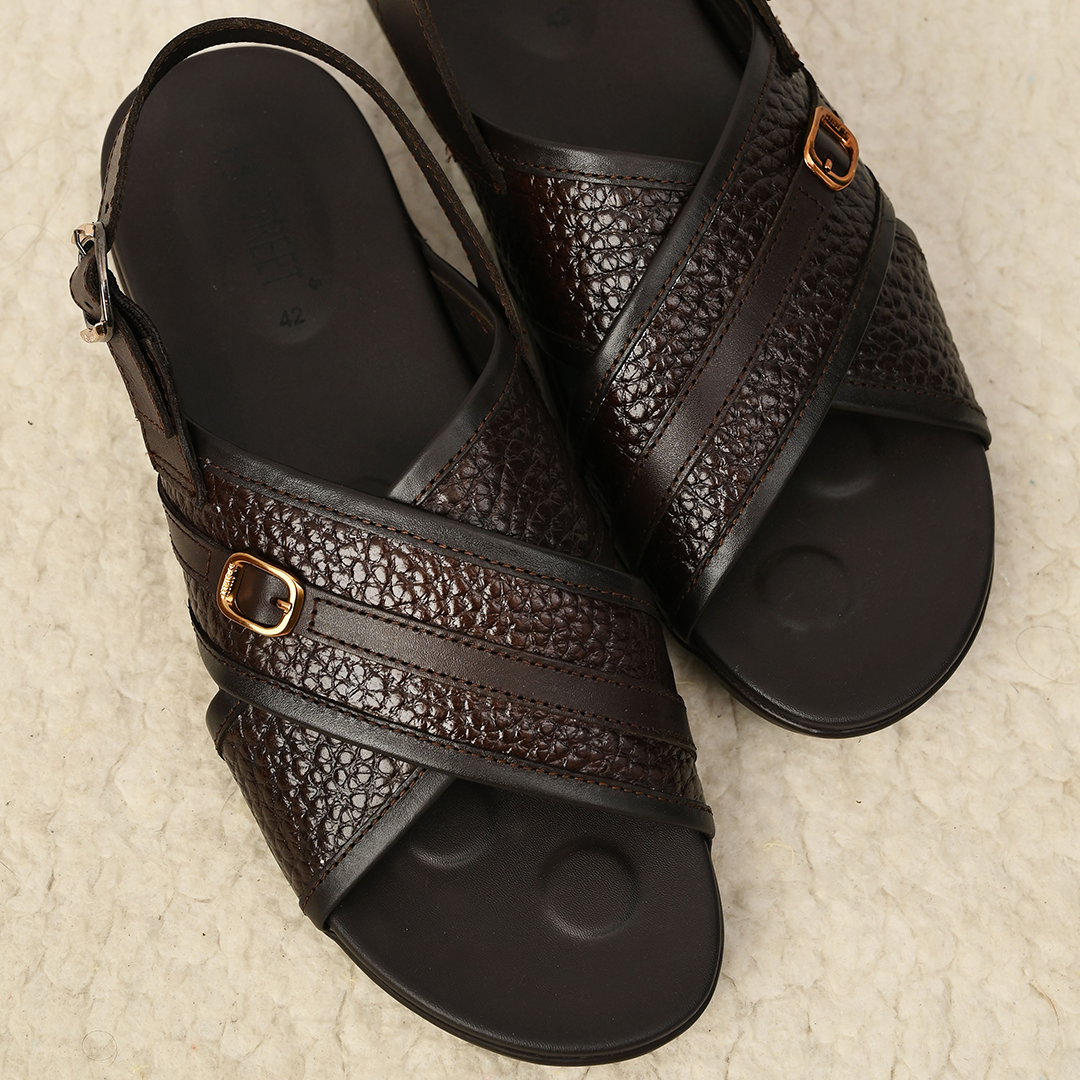 soft brown leather sandals