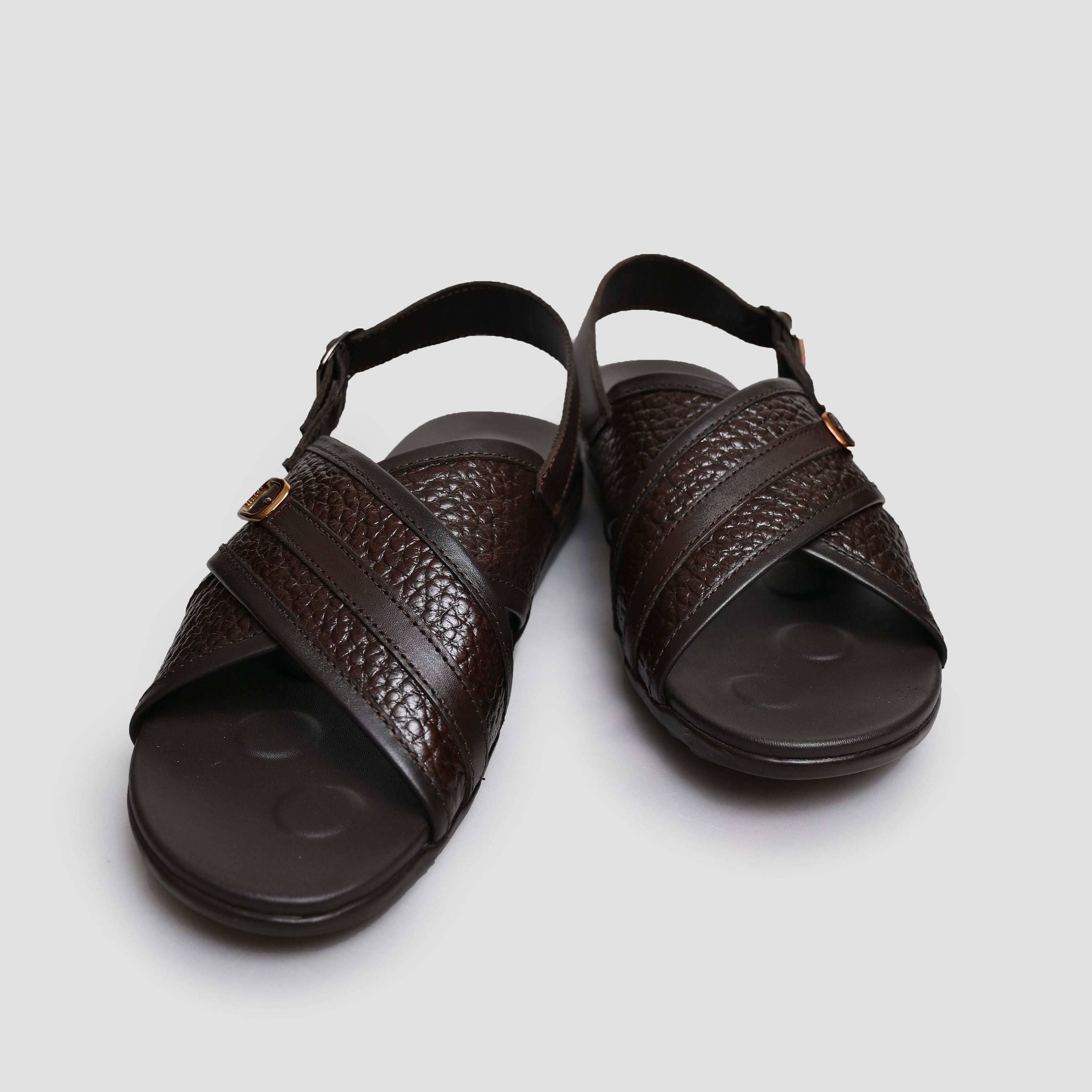 black soft leather sandals
