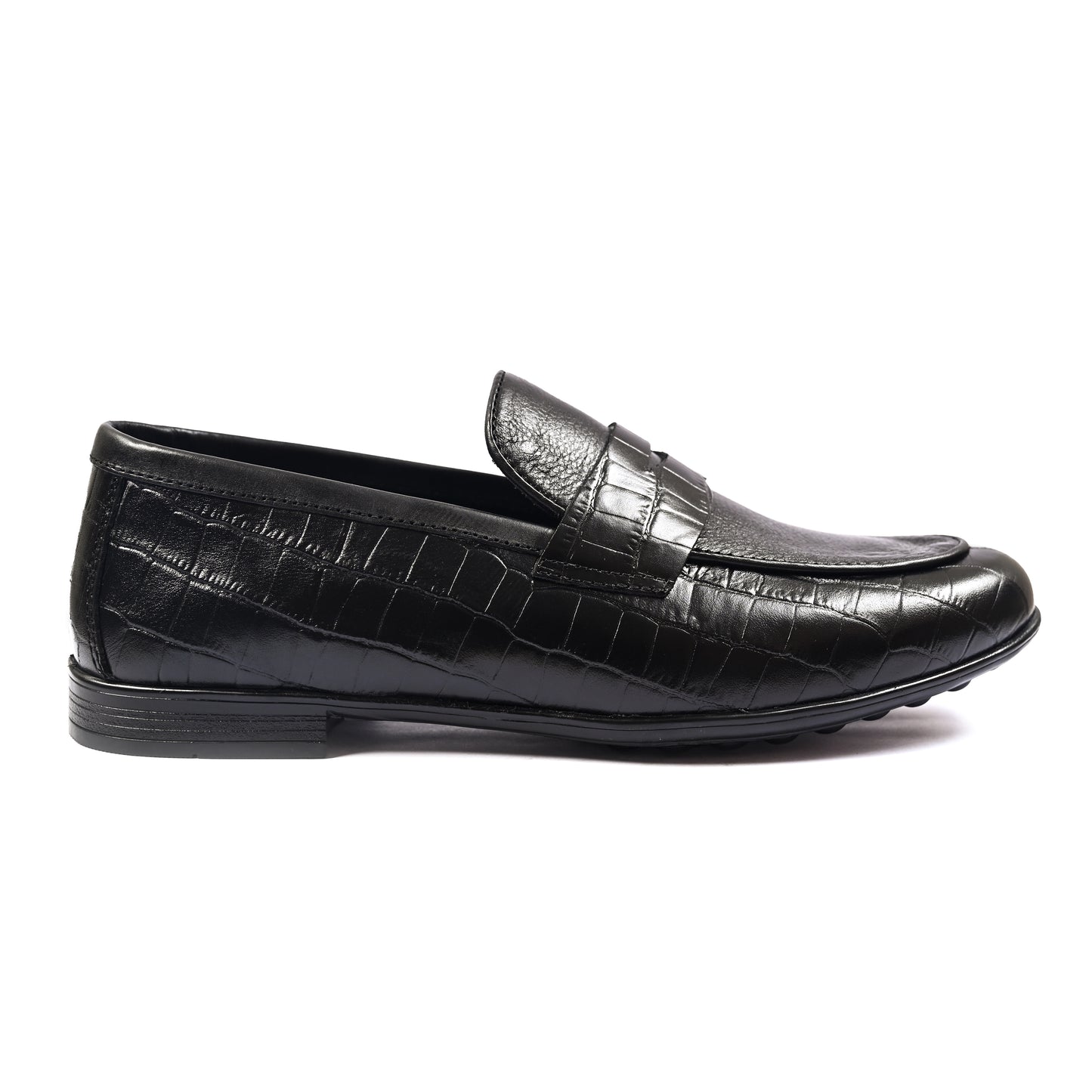 BLACK SPLIT LEATHER SHOES