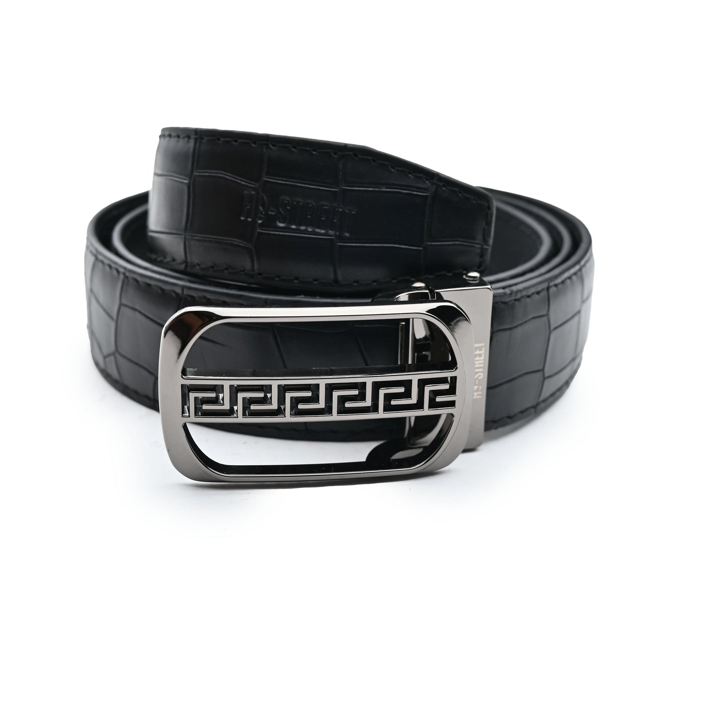 PREMIUM BLACK TEXTURED LEATHER BELT