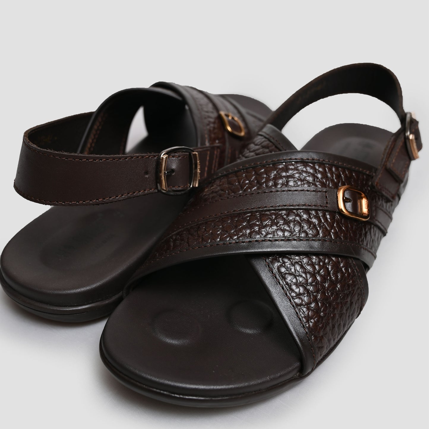 soft brown leather sandals