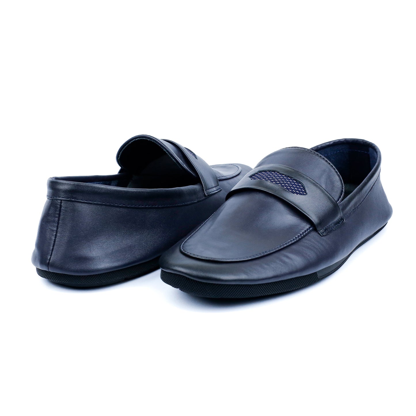 NAVY SOFT LEATHER SHOES