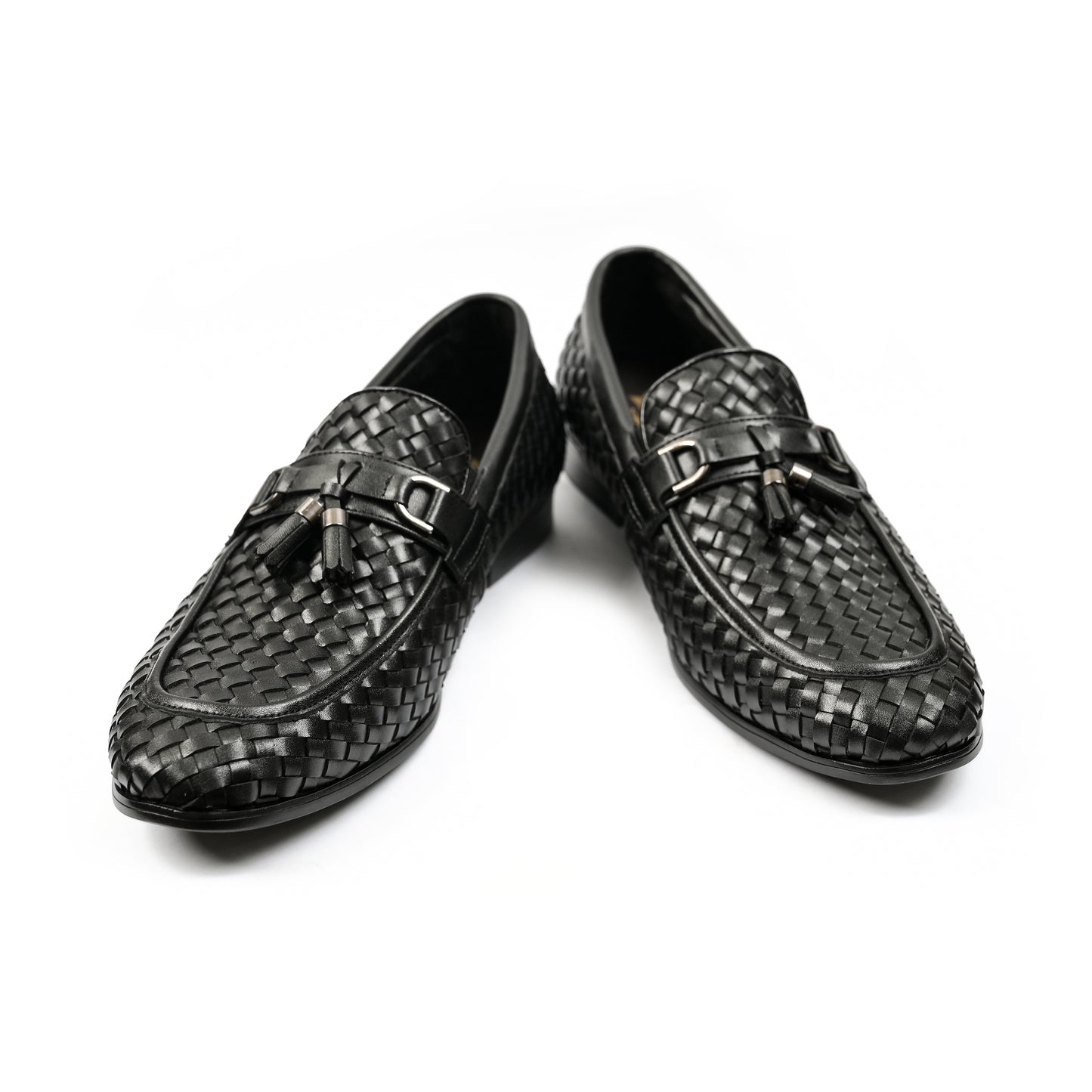 BLACK BRAIDED SHOES