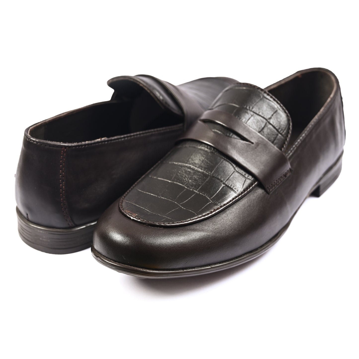 BROWN SPLIT LEATHER SHOES