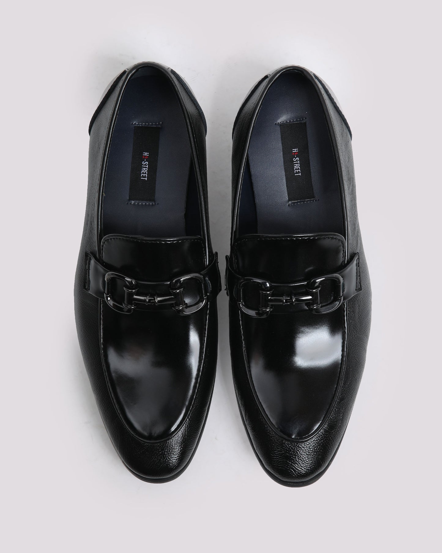BLACK PATENT BUCKLE SHOES