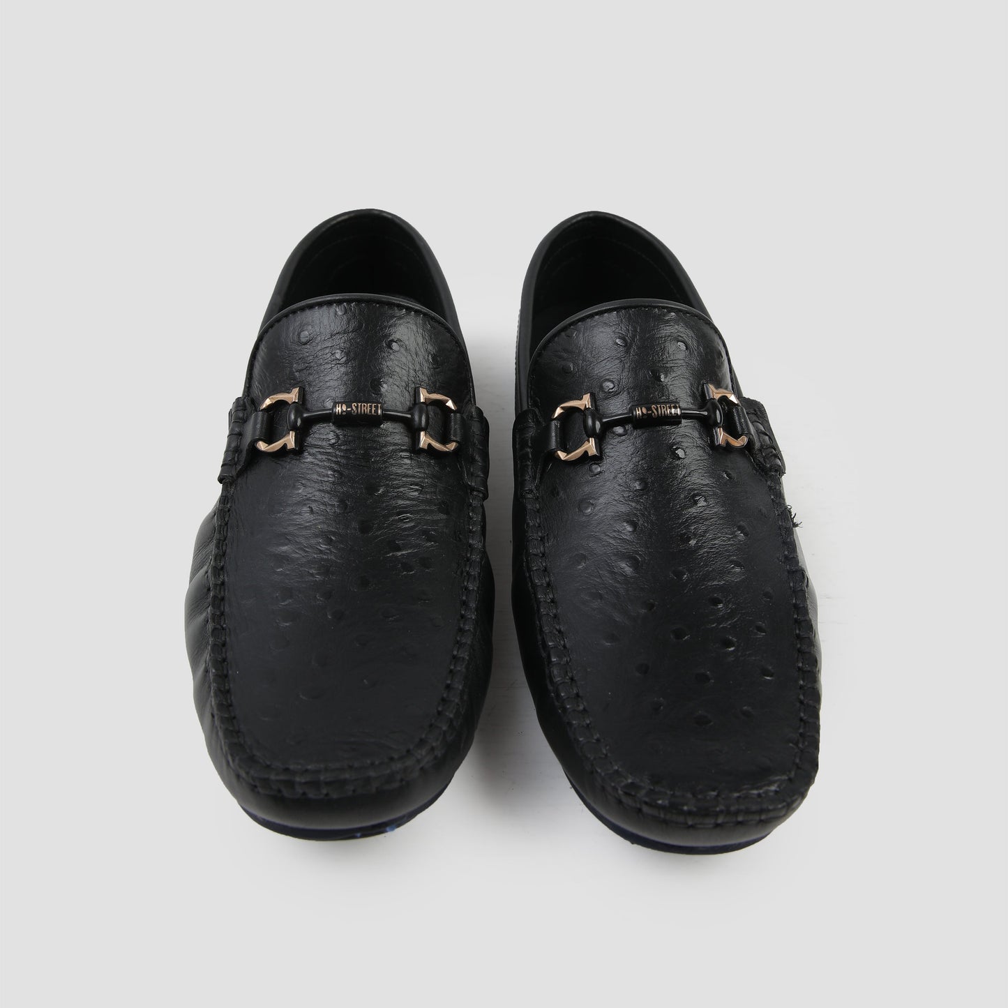 black leather loafer shoes