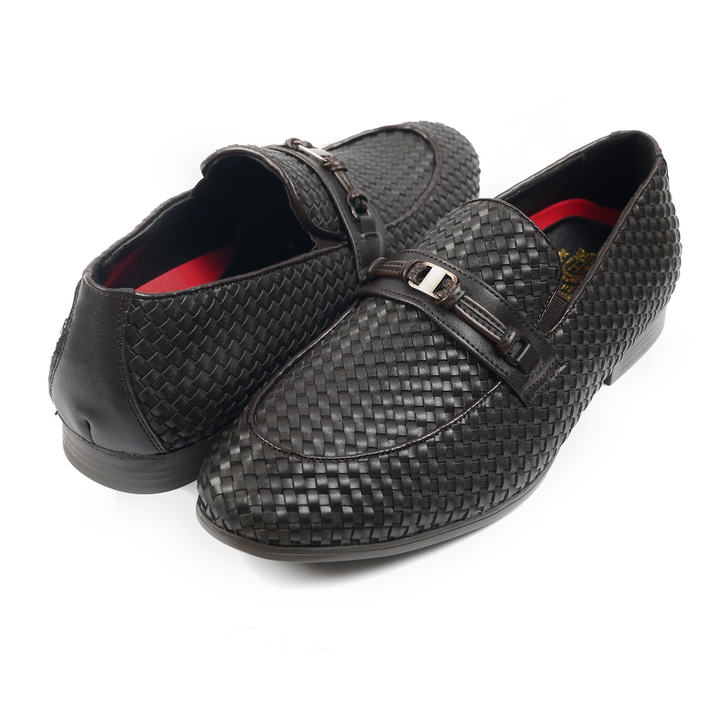 BROWN BRAIDED LEATHER SHOES