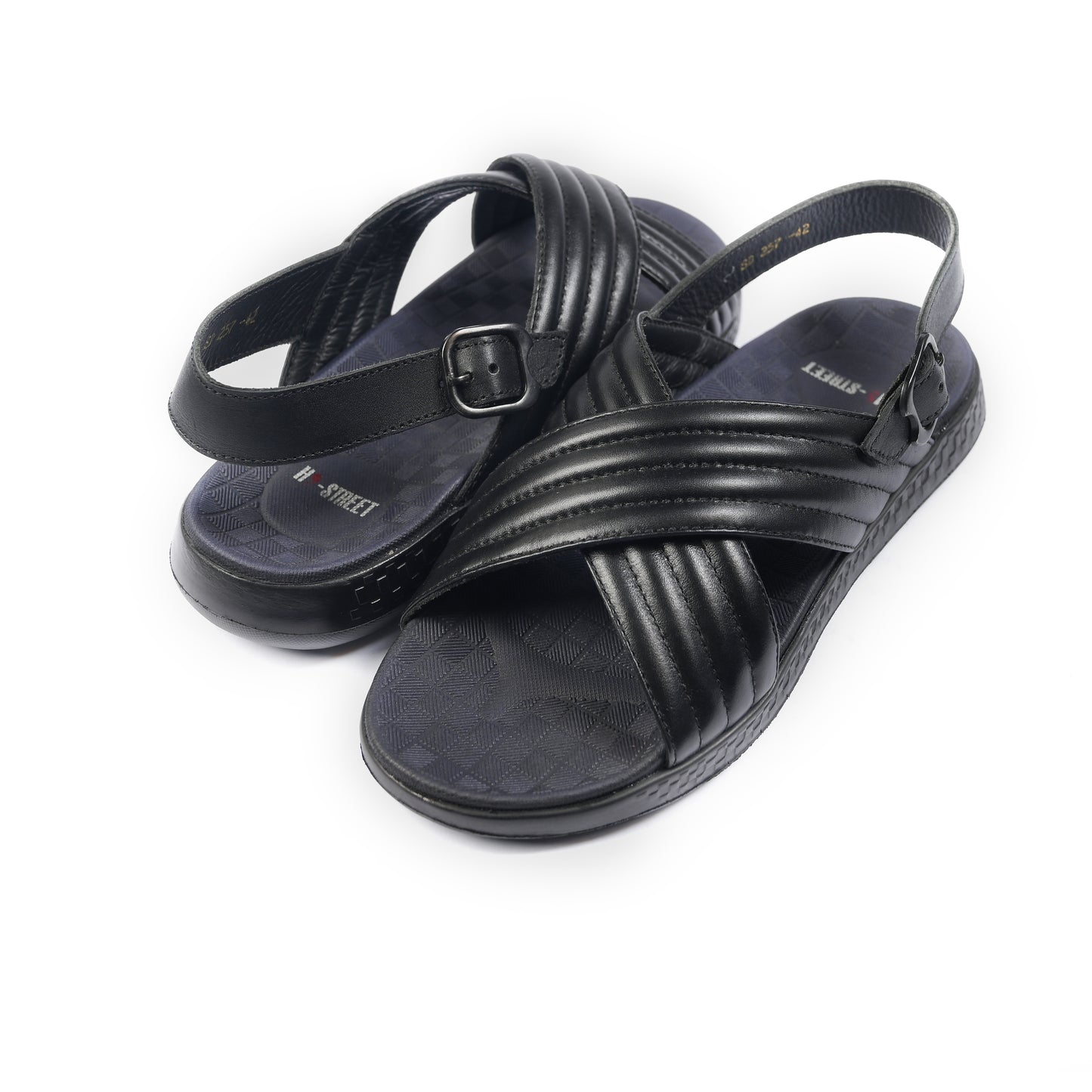 BLACK ANILINE LEATHER SANDAL