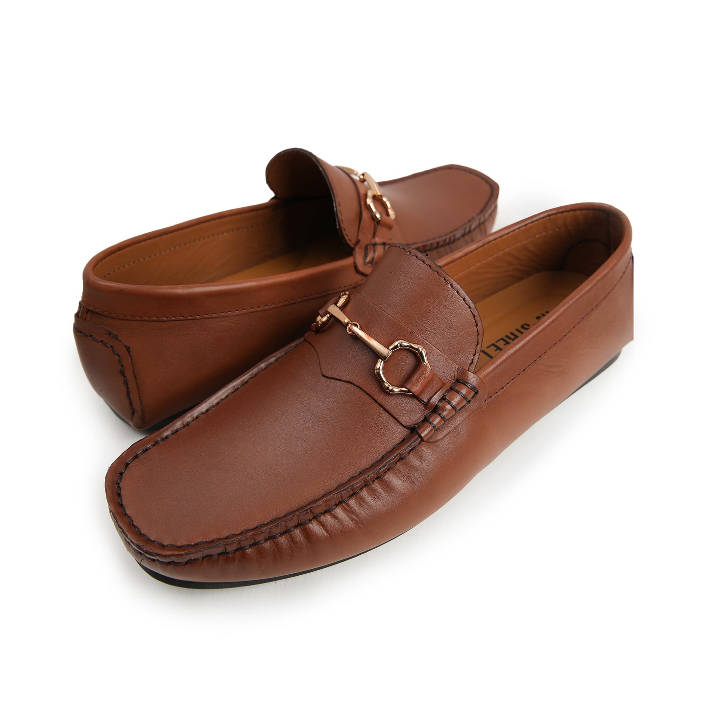 BROWN MOCCASIN WITH GOLDEN BUCKLE