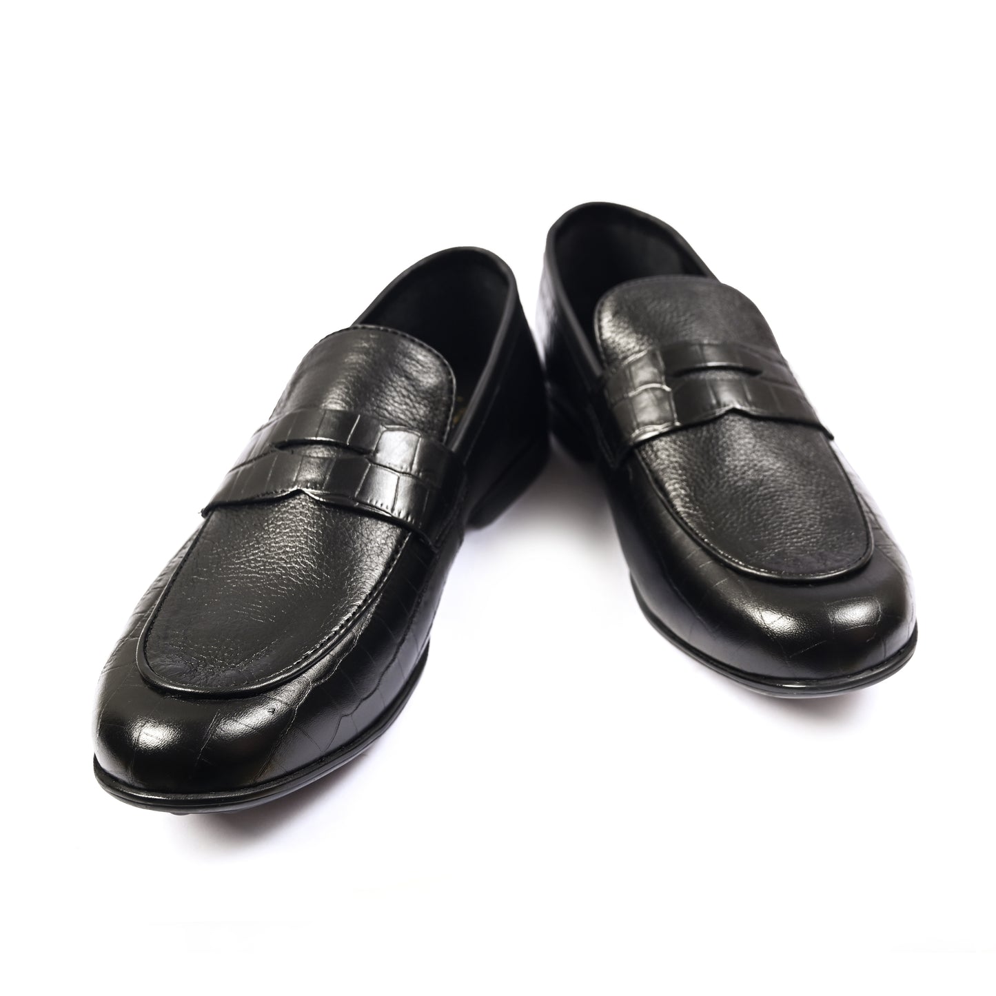 BLACK SPLIT LEATHER SHOES