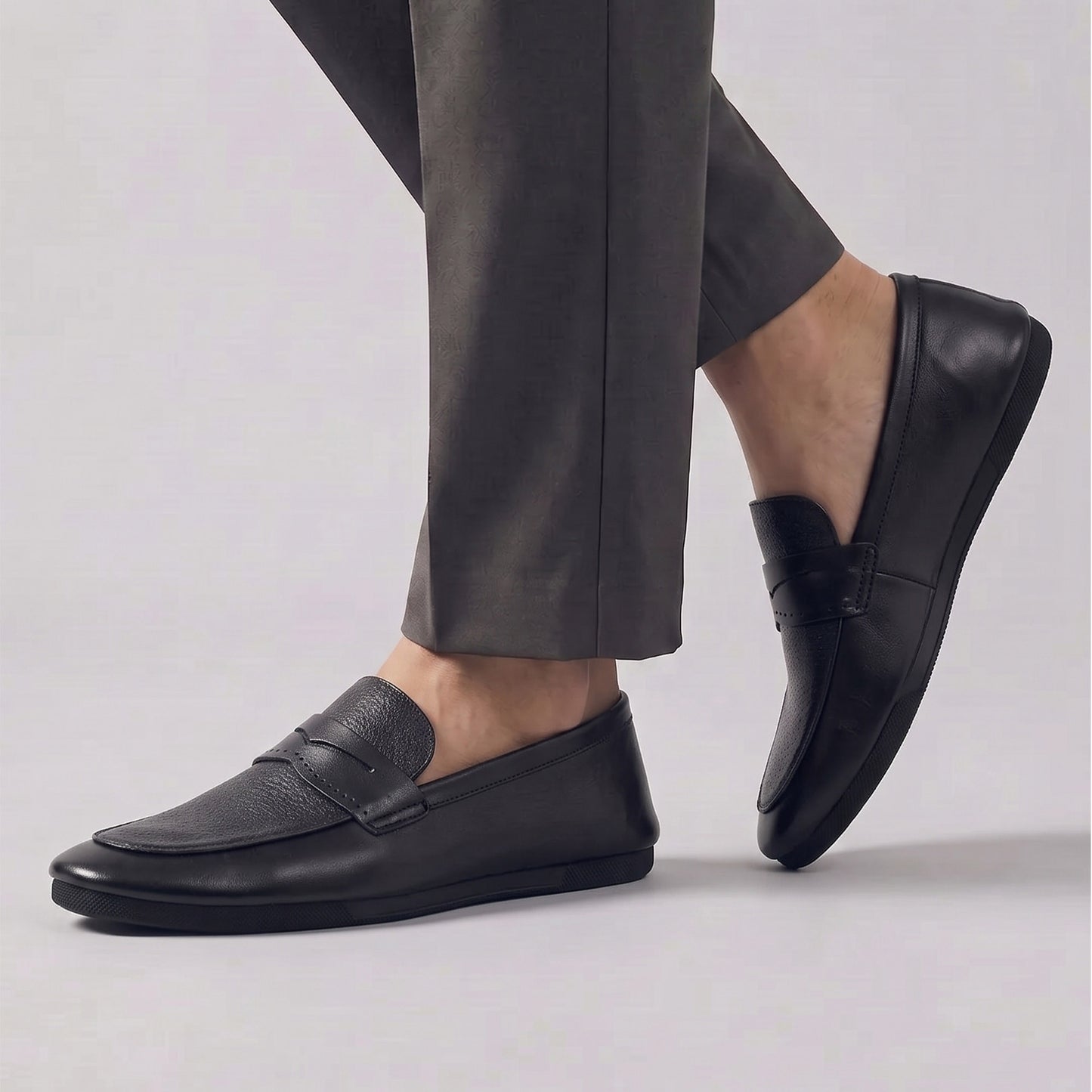 BLACK MULTI LEATHER SHOES