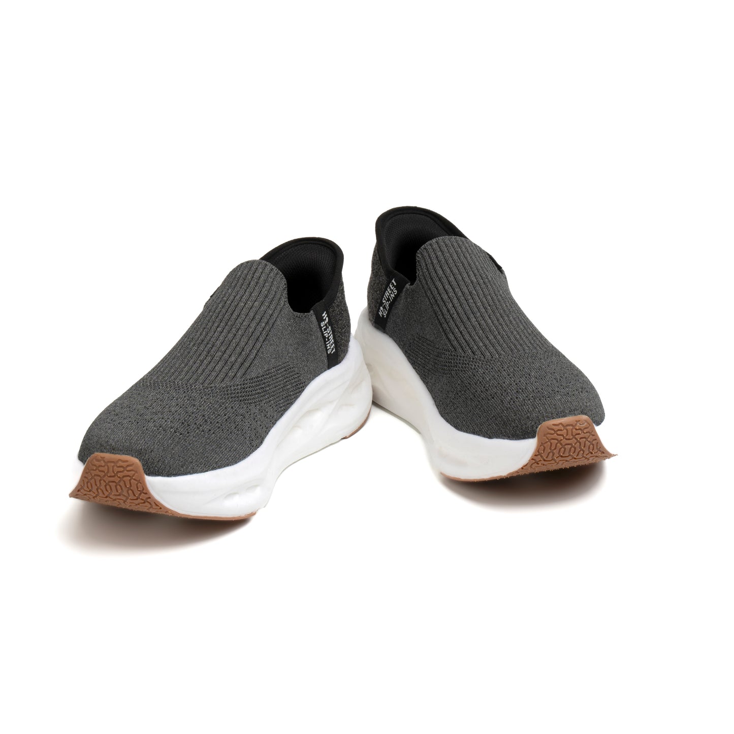 GREY KNITED SLIP IN SHOES