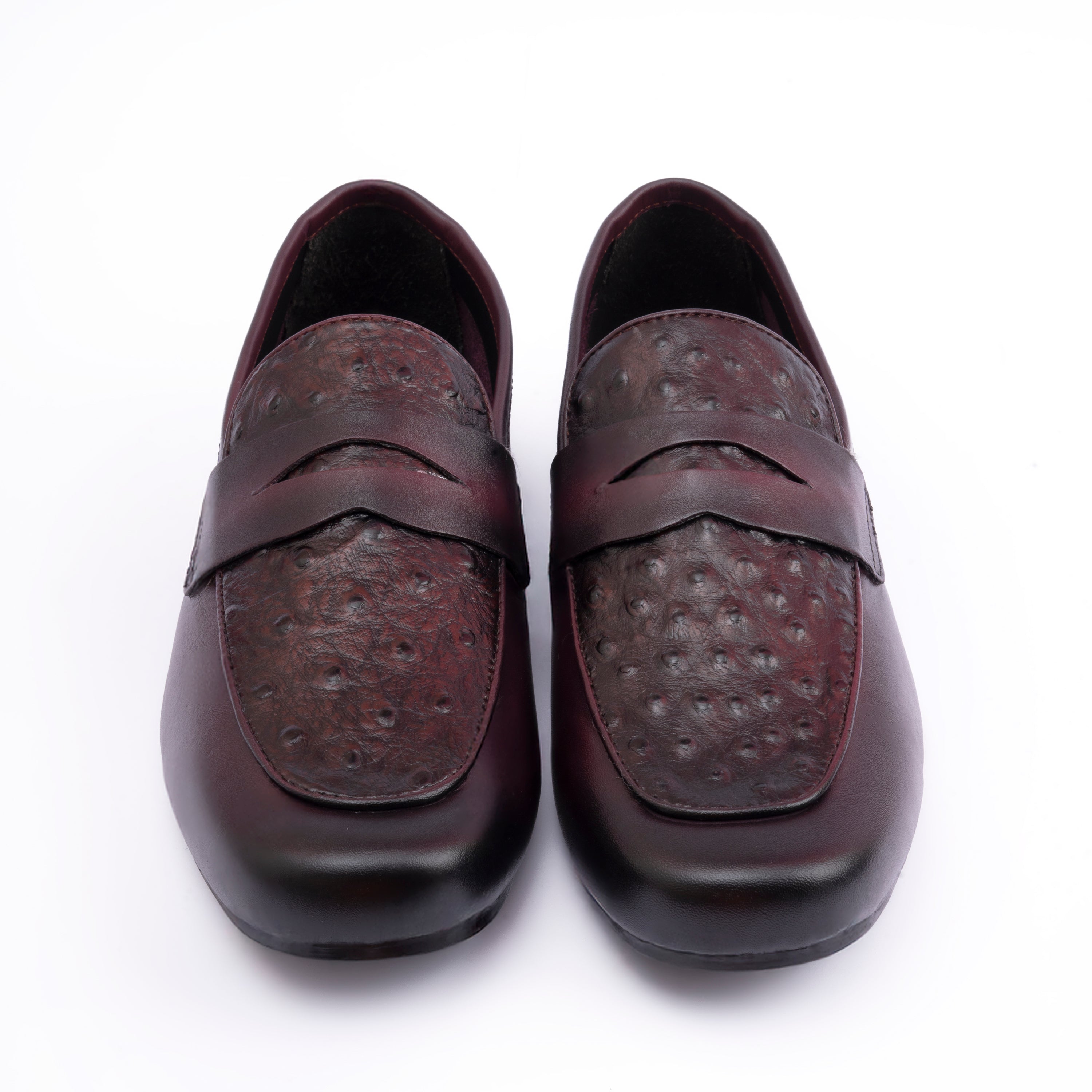 OSTRICH LEATHER TEXTURED MOCCASIN