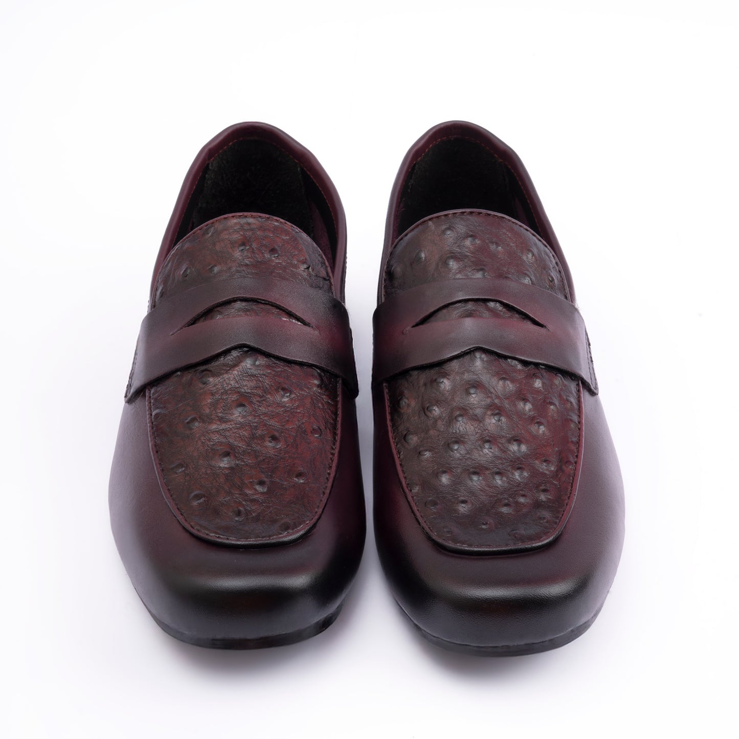 OSTRICH LEATHER TEXTURED MOCCASIN