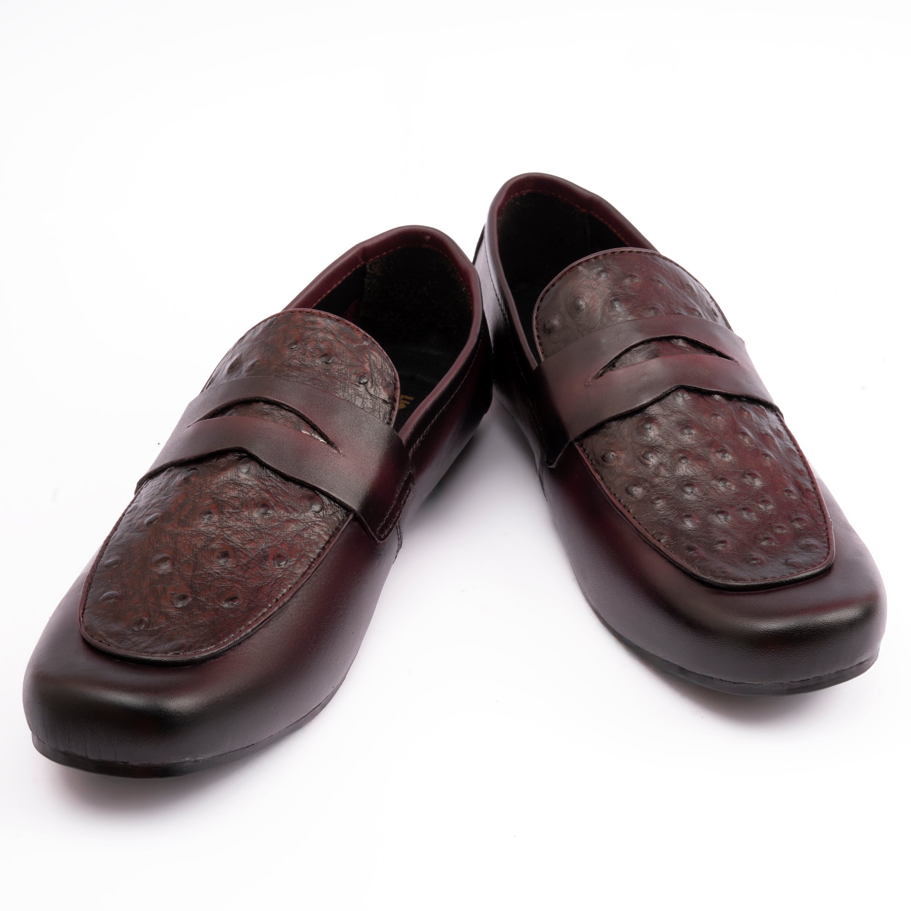 OSTRICH LEATHER TEXTURED MOCCASIN