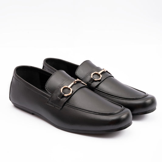 BLACK LEATHER CLASSIC MOCCASINS