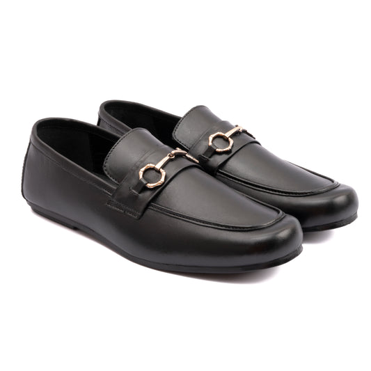 BLACK LEATHER CLASSIC MOCCASINS