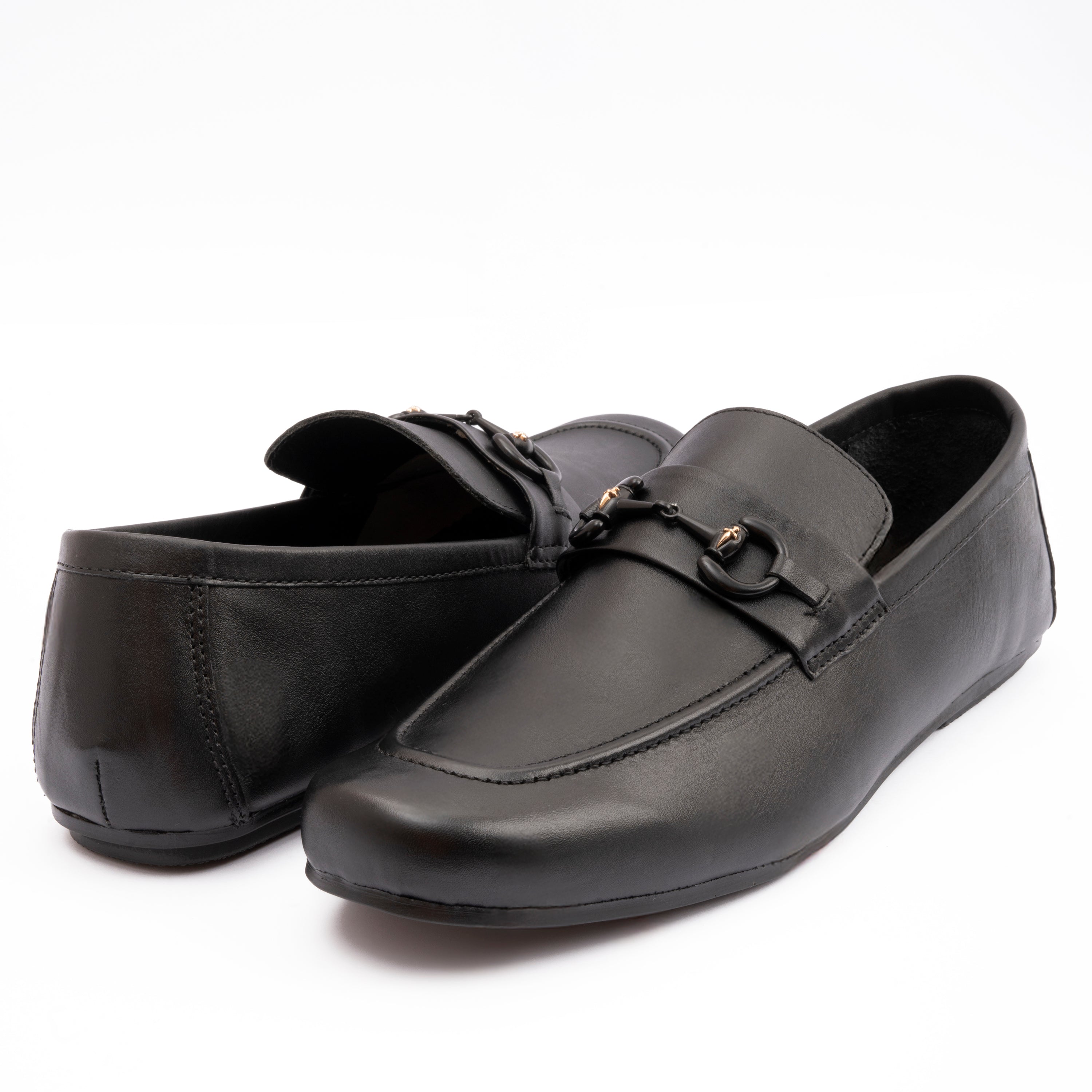 BLACK SOFT LEATHER MOCCASINS