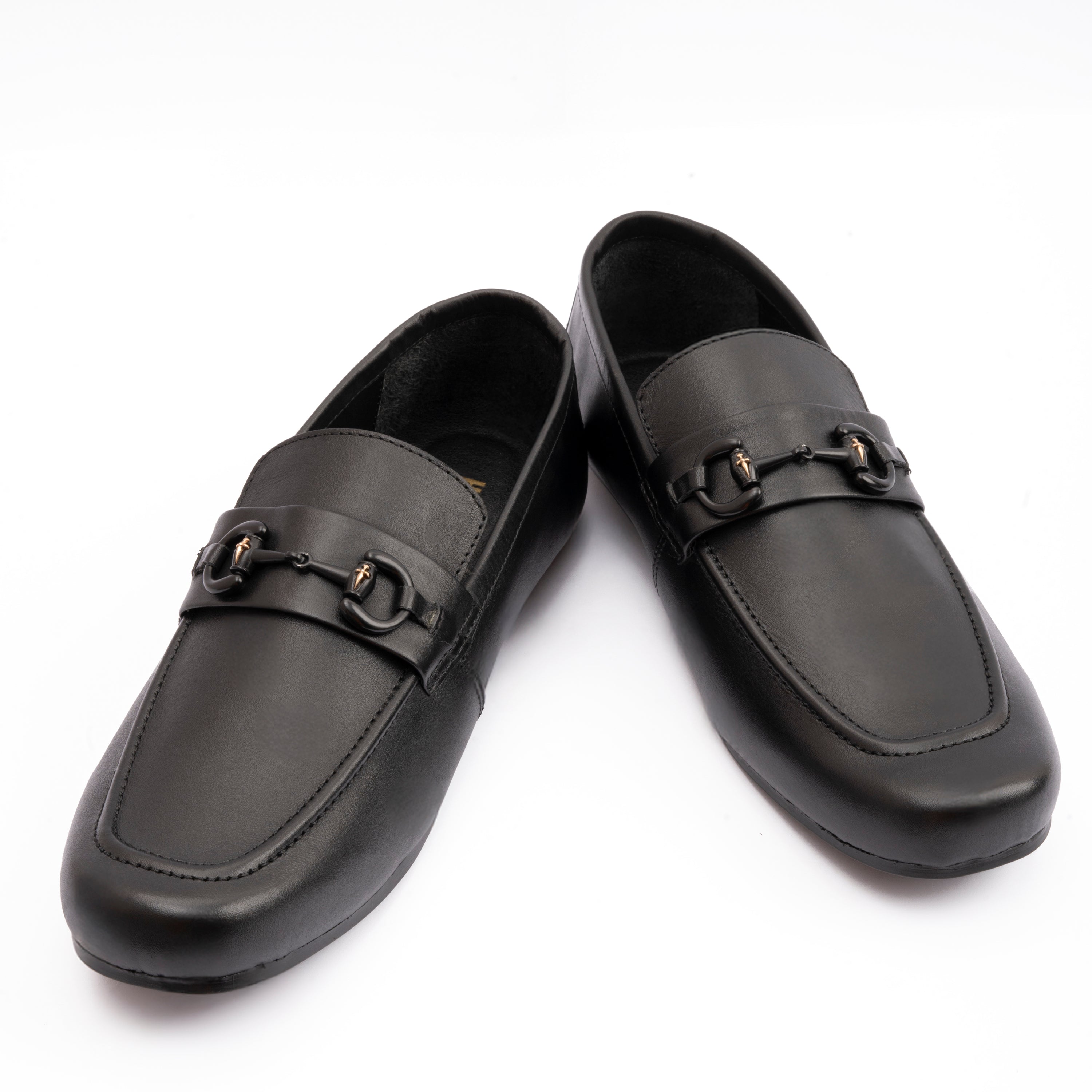 BLACK SOFT LEATHER MOCCASINS