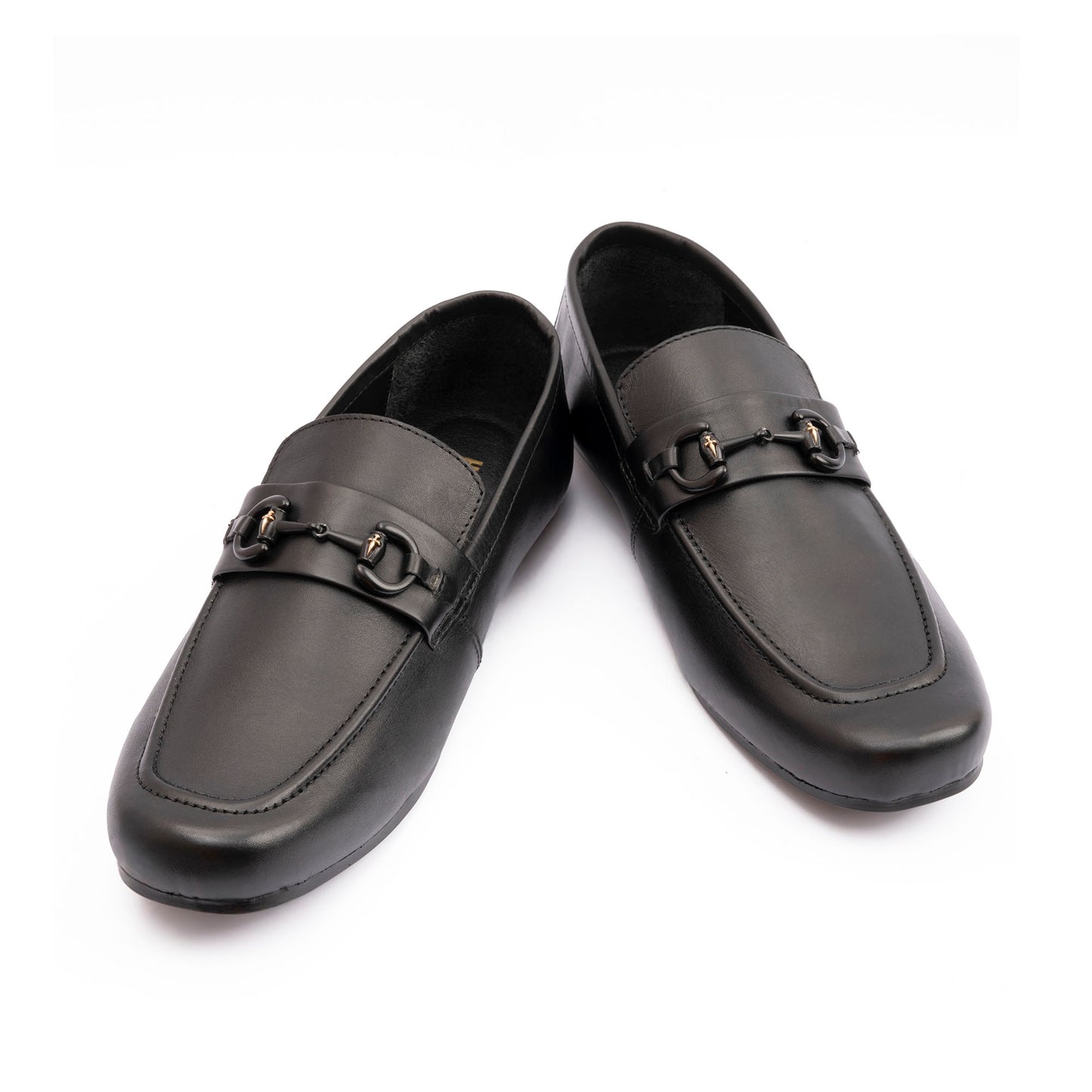 BLACK SOFT LEATHER MOCCASINS