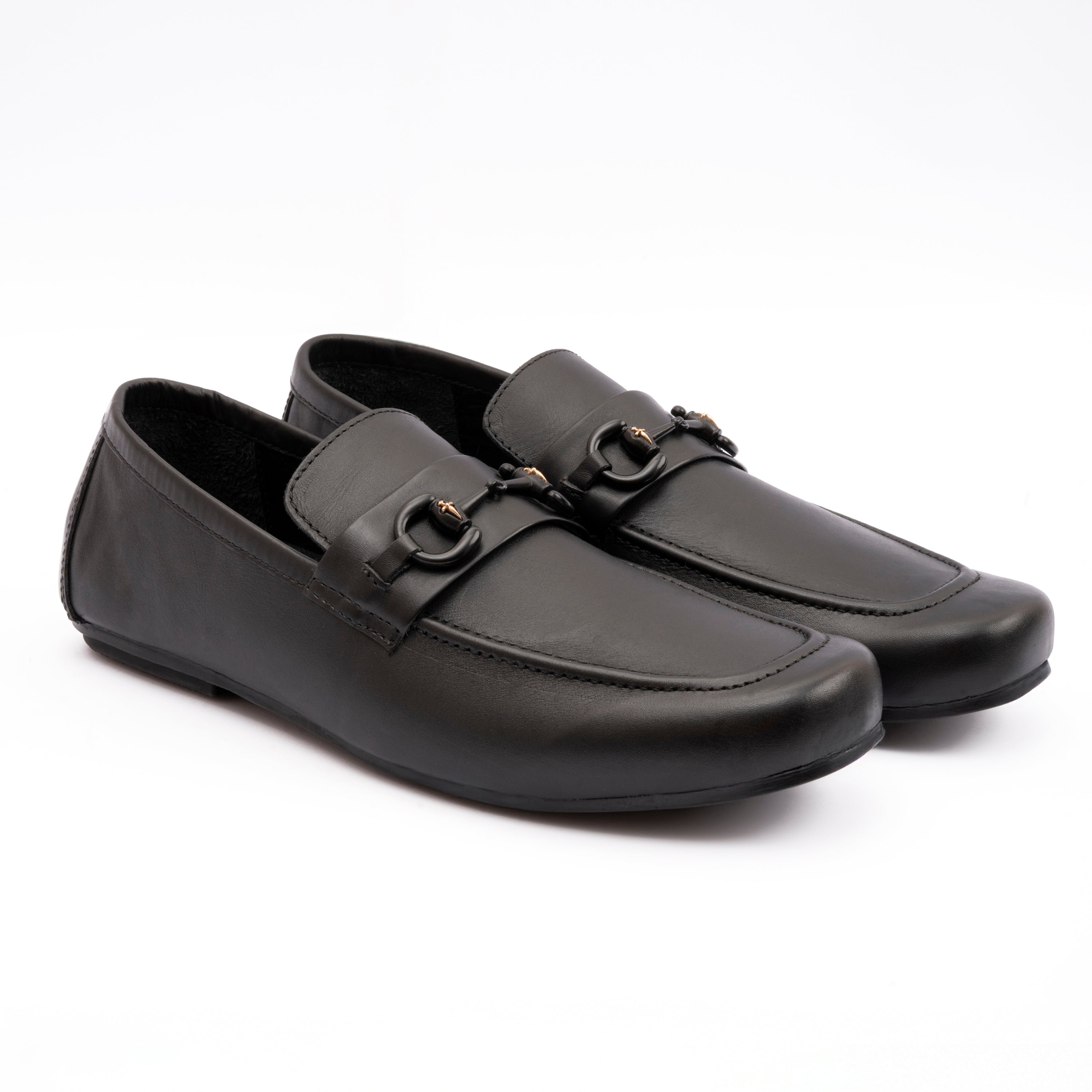 BLACK SOFT LEATHER MOCCASINS