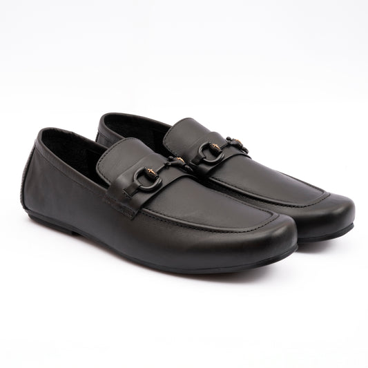 BLACK SOFT LEATHER MOCCASINS