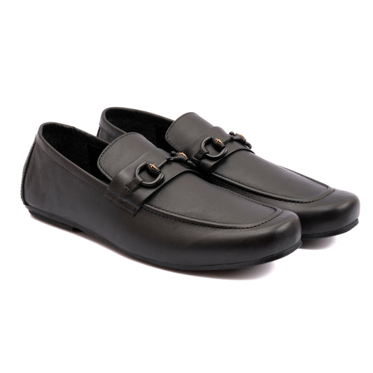 BLACK SOFT LEATHER MOCCASINS
