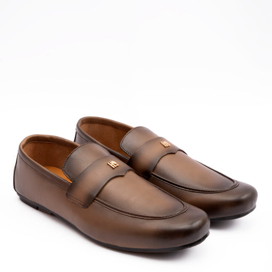 SOFT LEATHER SHADED TOE MOCCASINS