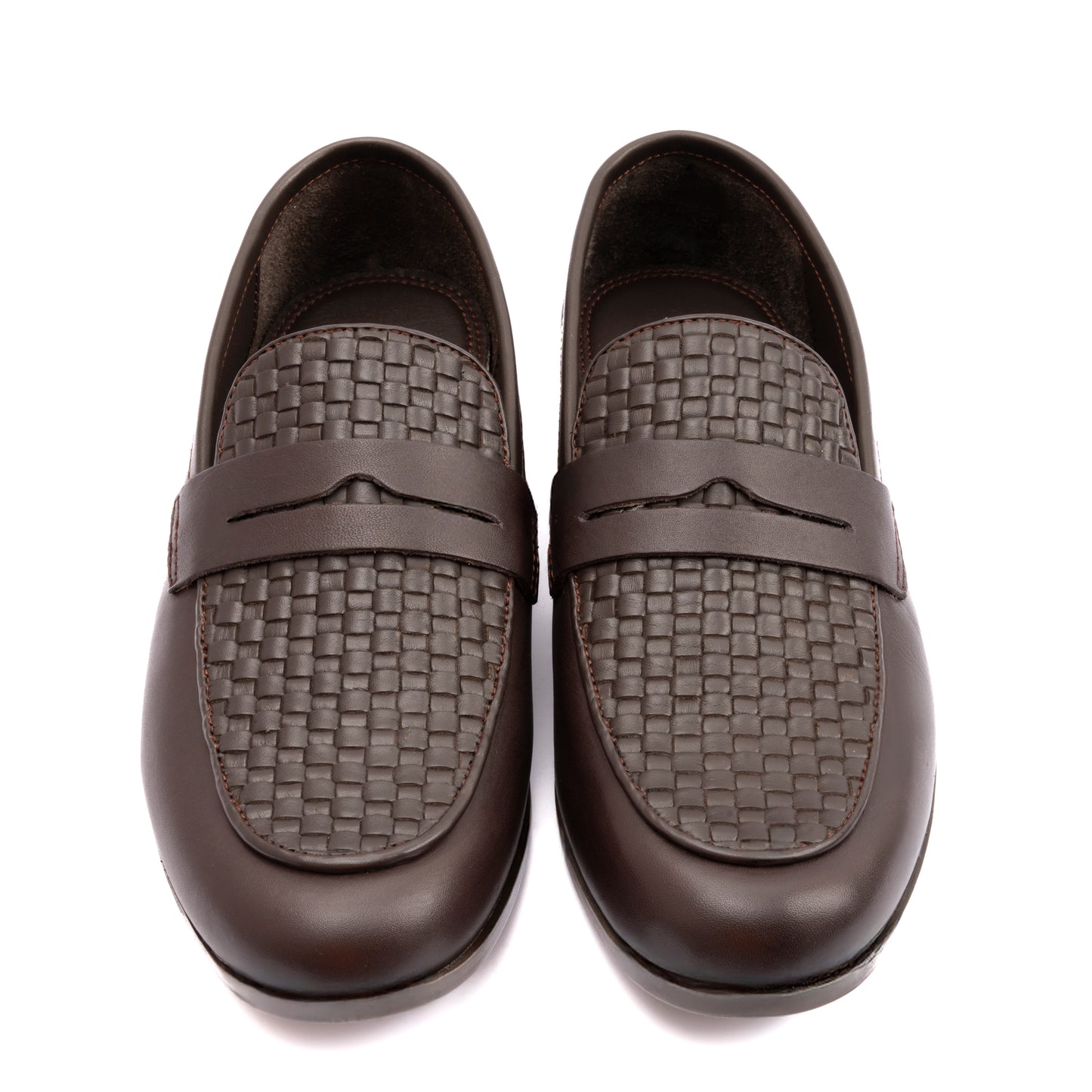 BRAIDED VAMP LEATHER SHOES