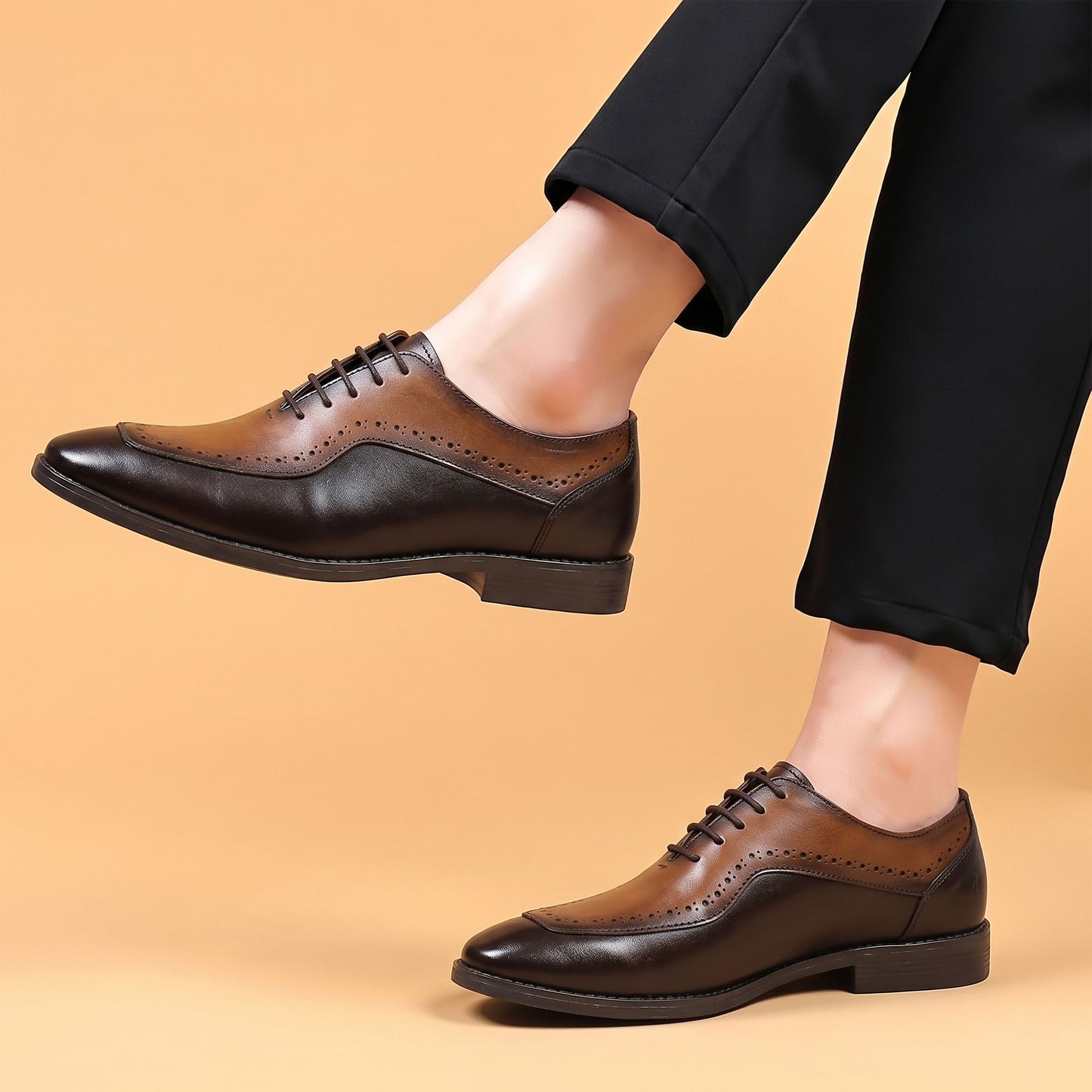 MULTI LEATHER LACE UP SHOES