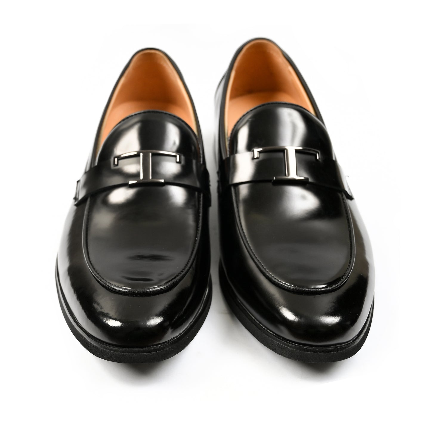 BLACK PATENT BUCKLE SHOES