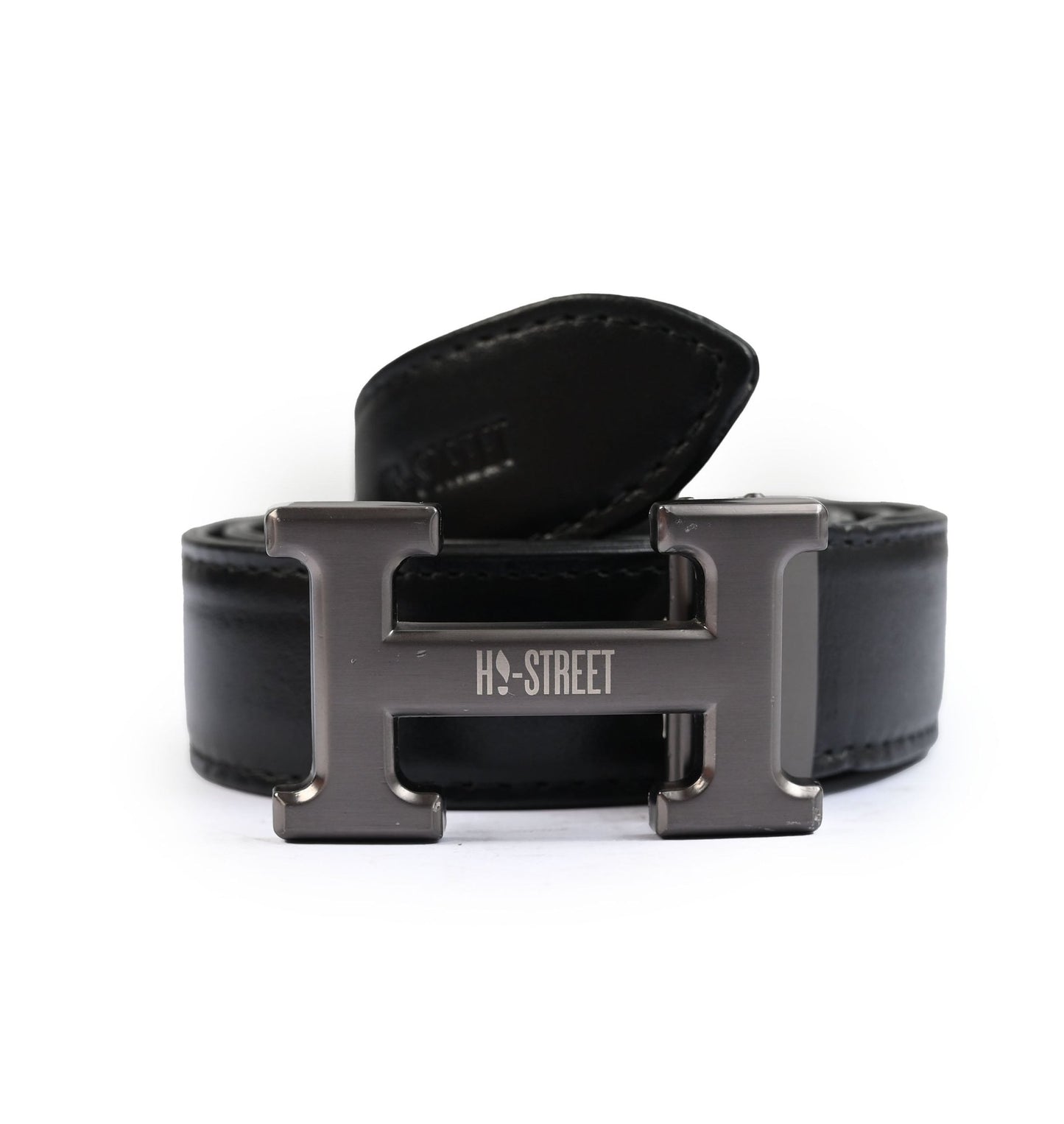 BLACK ANILINE LEATHER BELTT - Hi-Street