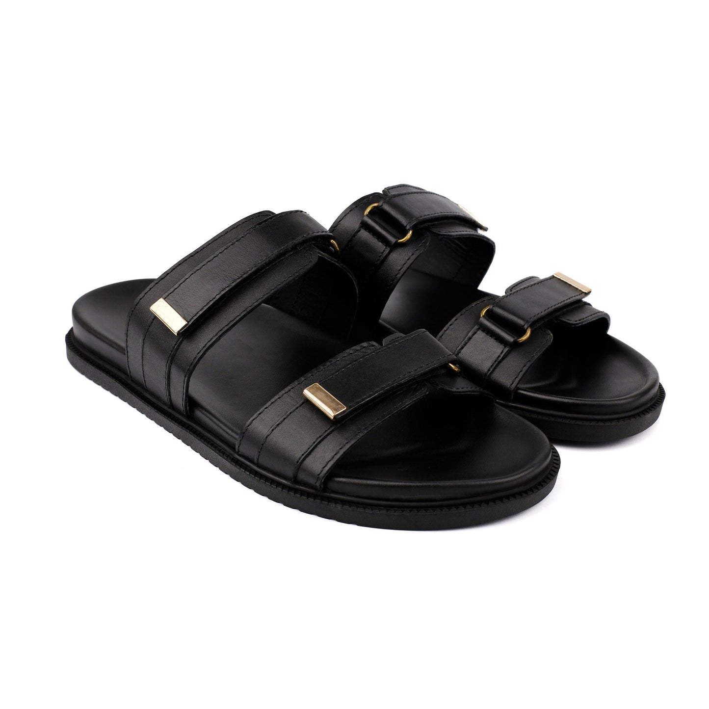 BLACK DOUBLE STRIPE SLIPPER - Hi-Street