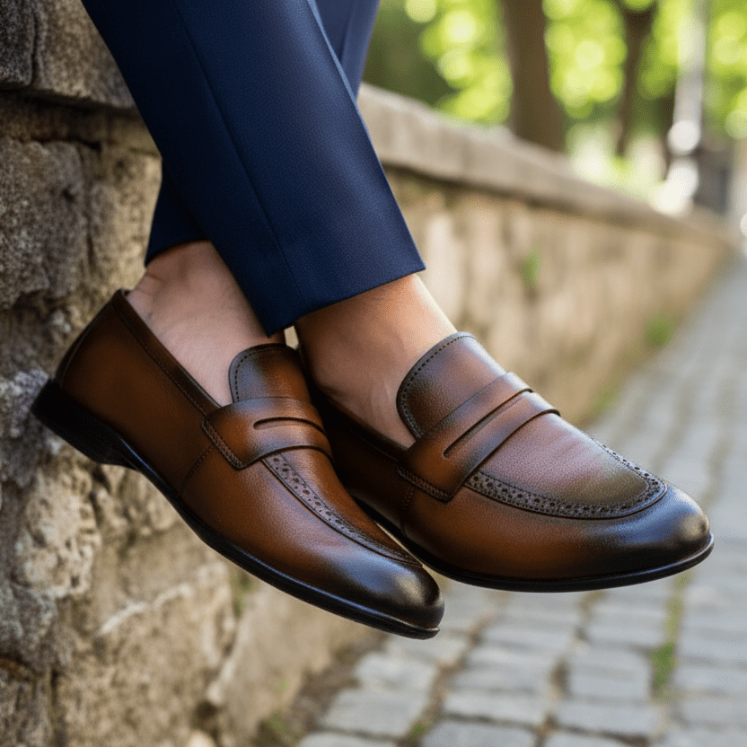 BROWN SHEEP LEATHER SHOES - Hi-Street