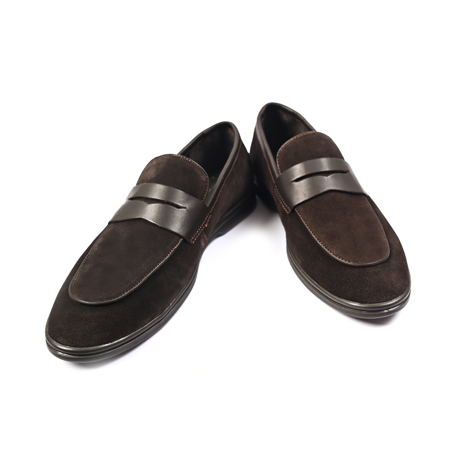 BROWN SUEDE LEATHER LOAFERS - Hi-Street