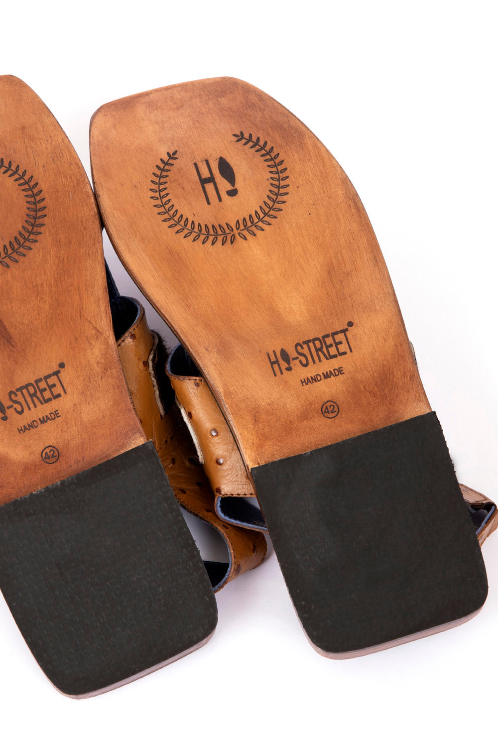 black leather sandals