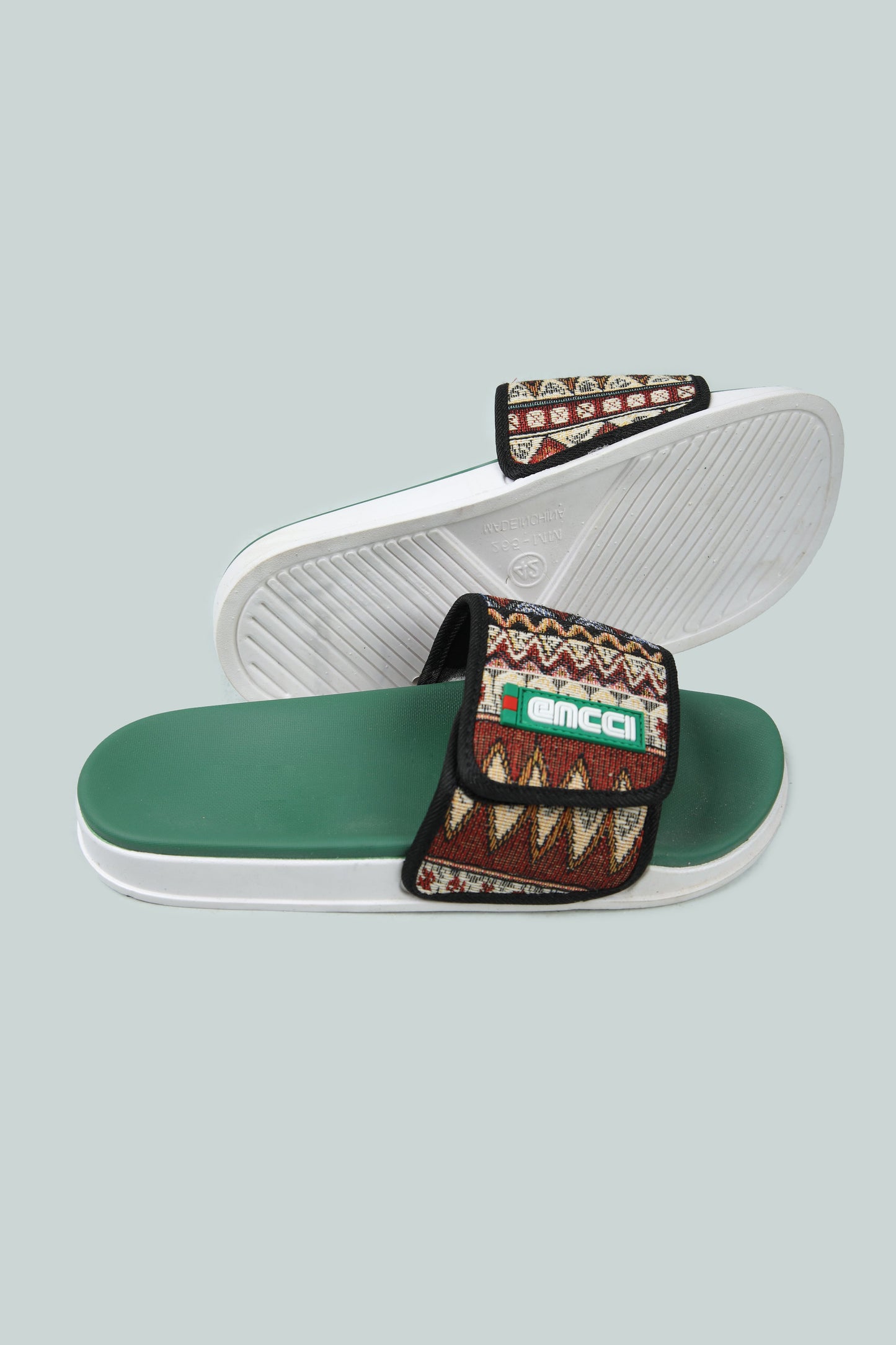 BROWN/GREEN CONTRAST FLIP FLOP